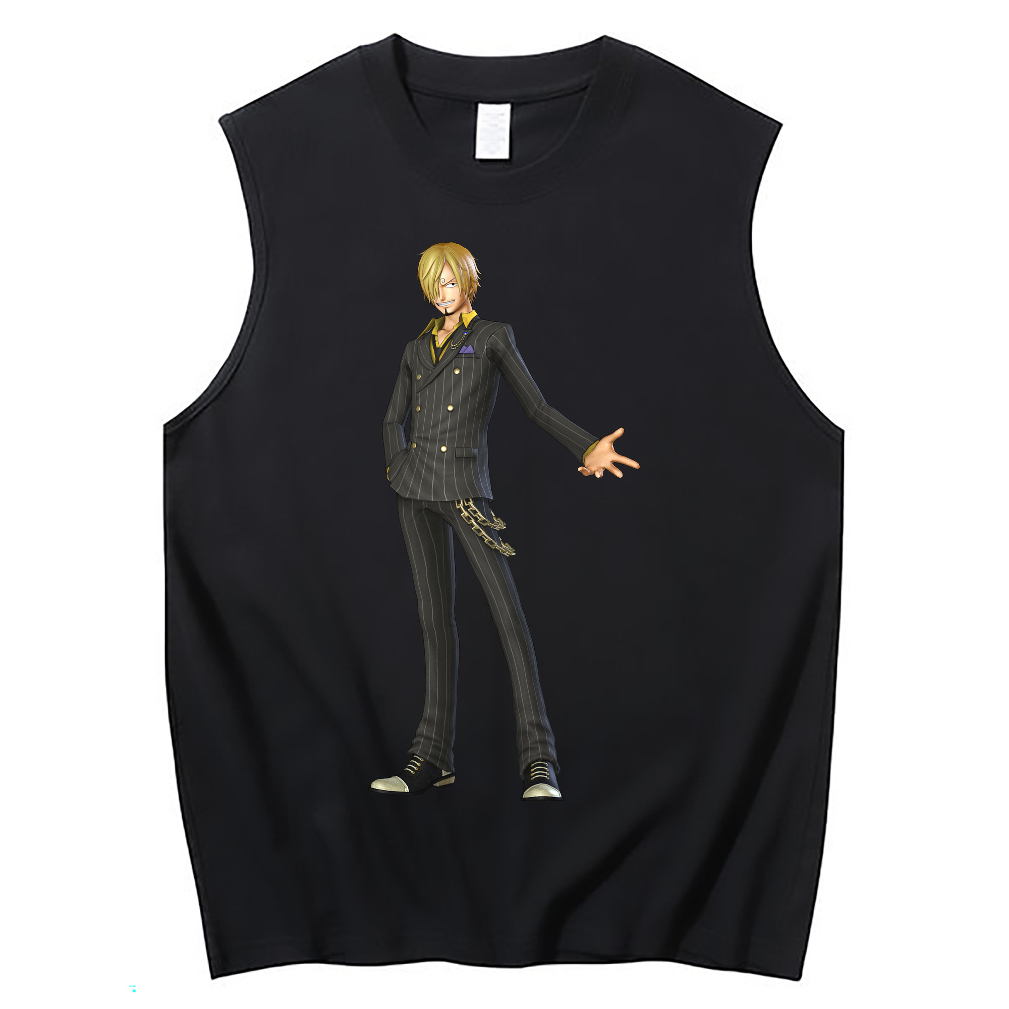 （画像用） ワンピース サンジ ONE PIECE Sanji コットン100％タンクトップ（フロントプリント）
