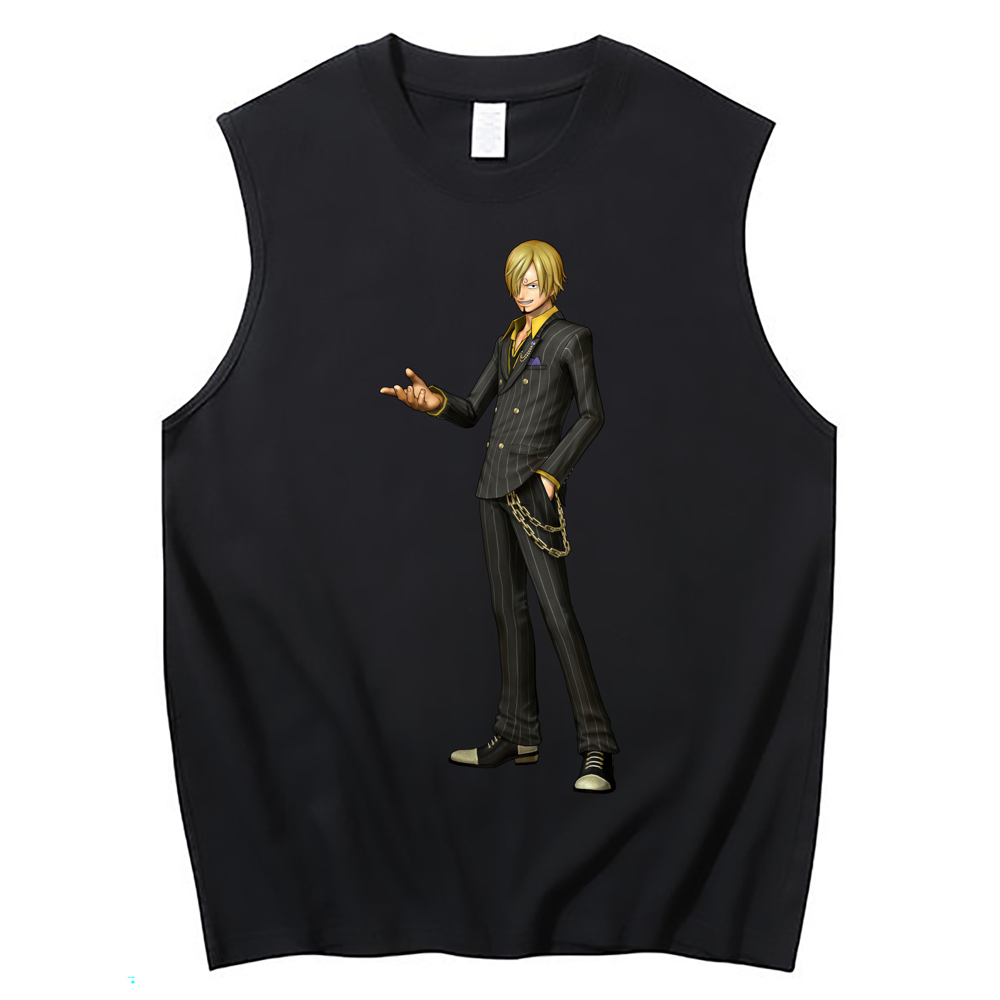 （画像用） ワンピース サンジ ONE PIECE Sanji コットン100％タンクトップ（フロントプリント）