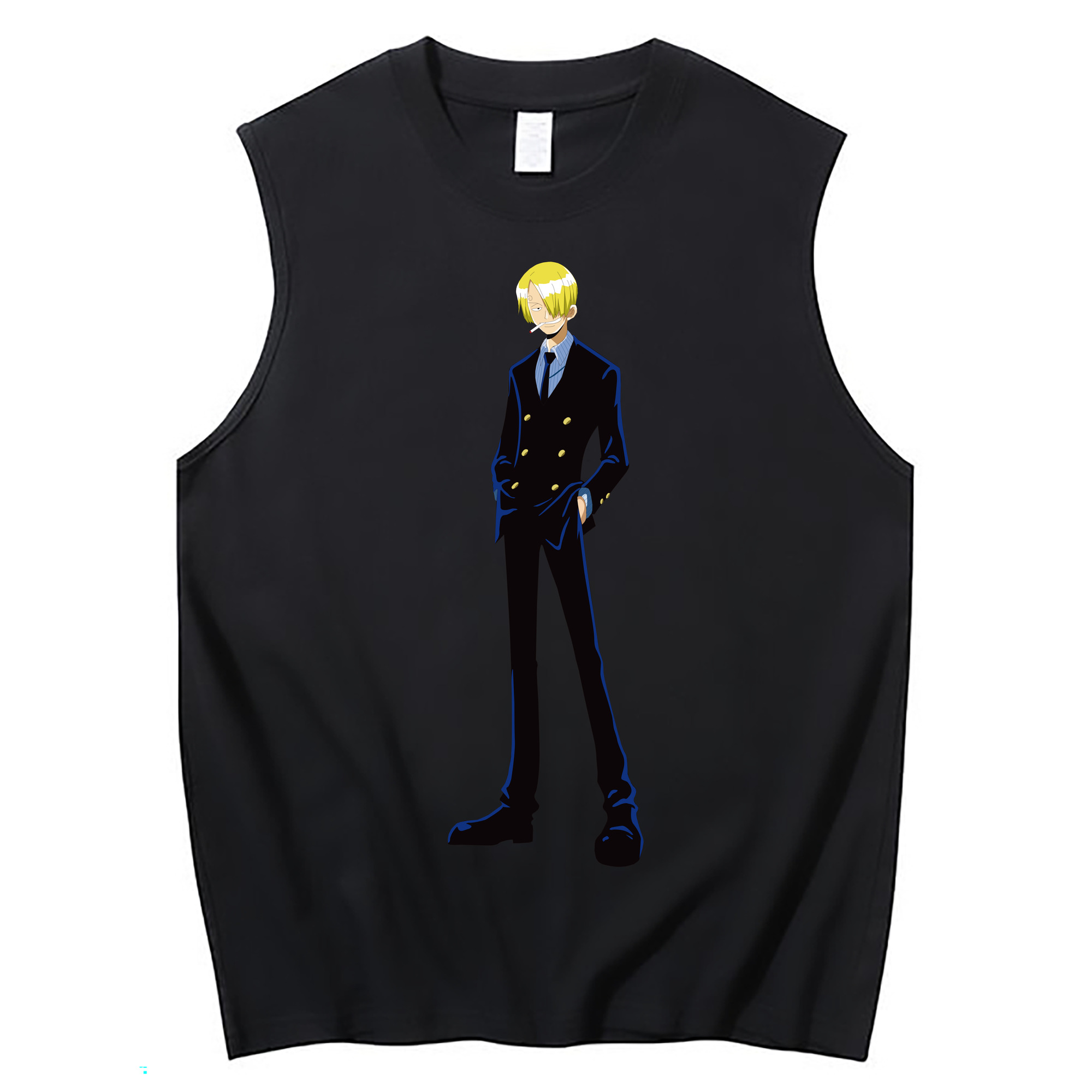 （画像用） ワンピース サンジ ONE PIECE Sanji コットン100％タンクトップ（フロントプリント）