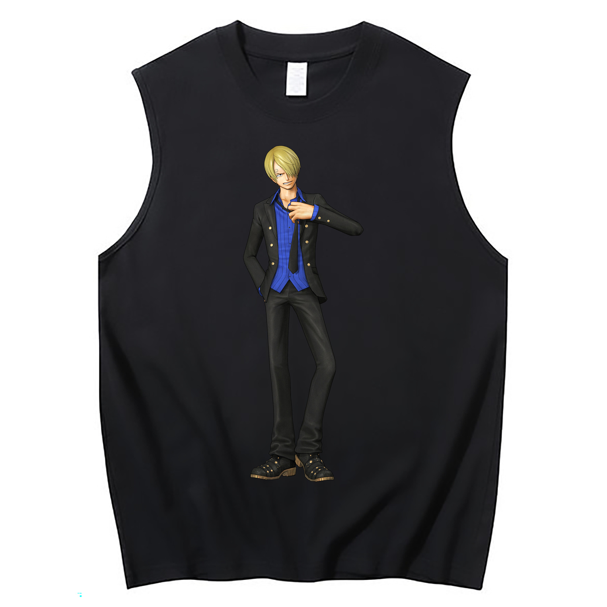 （画像用） ワンピース サンジ ONE PIECE Sanji コットン100％タンクトップ（フロントプリント）