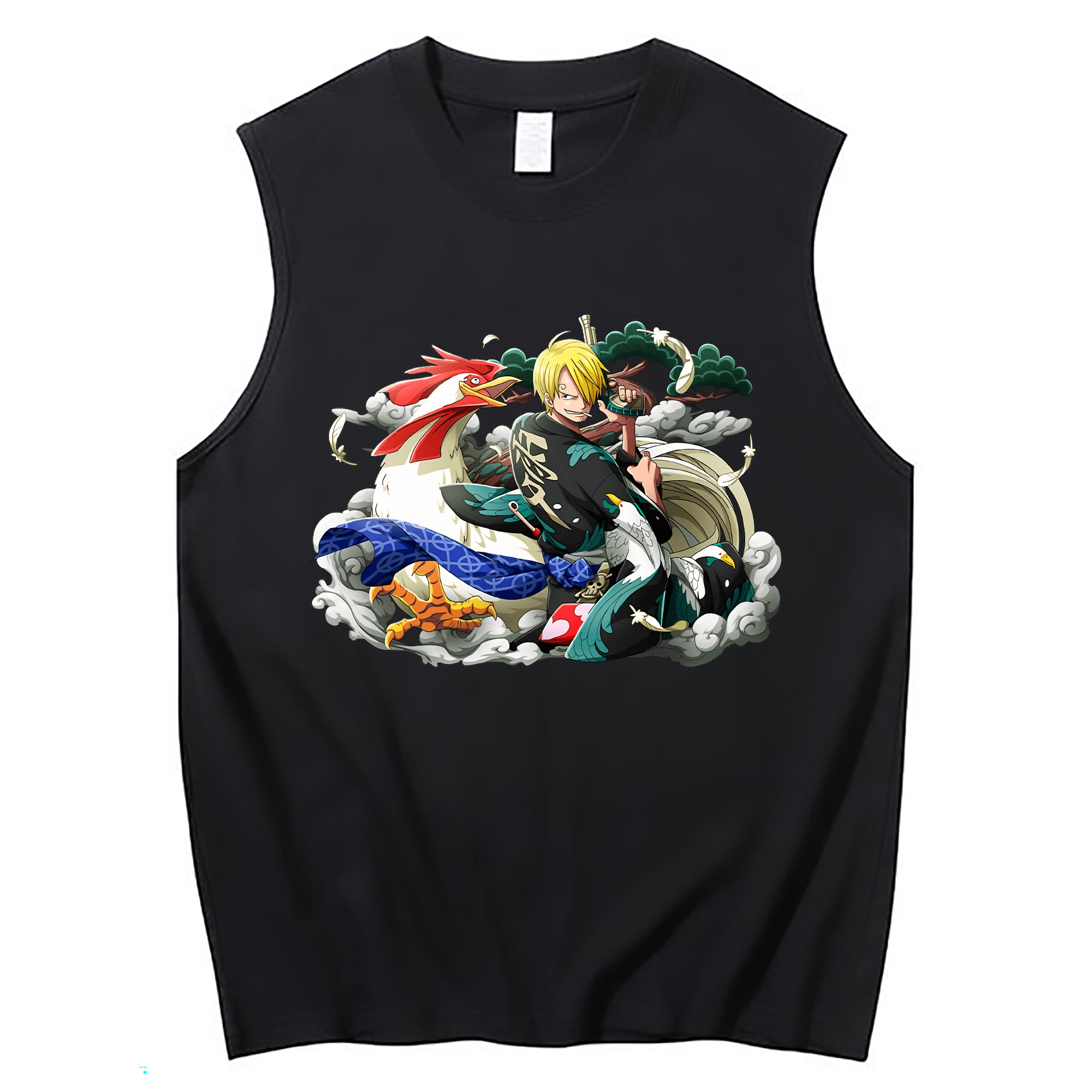 （画像用） ワンピース サンジ ONE PIECE Sanji コットン100％タンクトップ（フロントプリント）