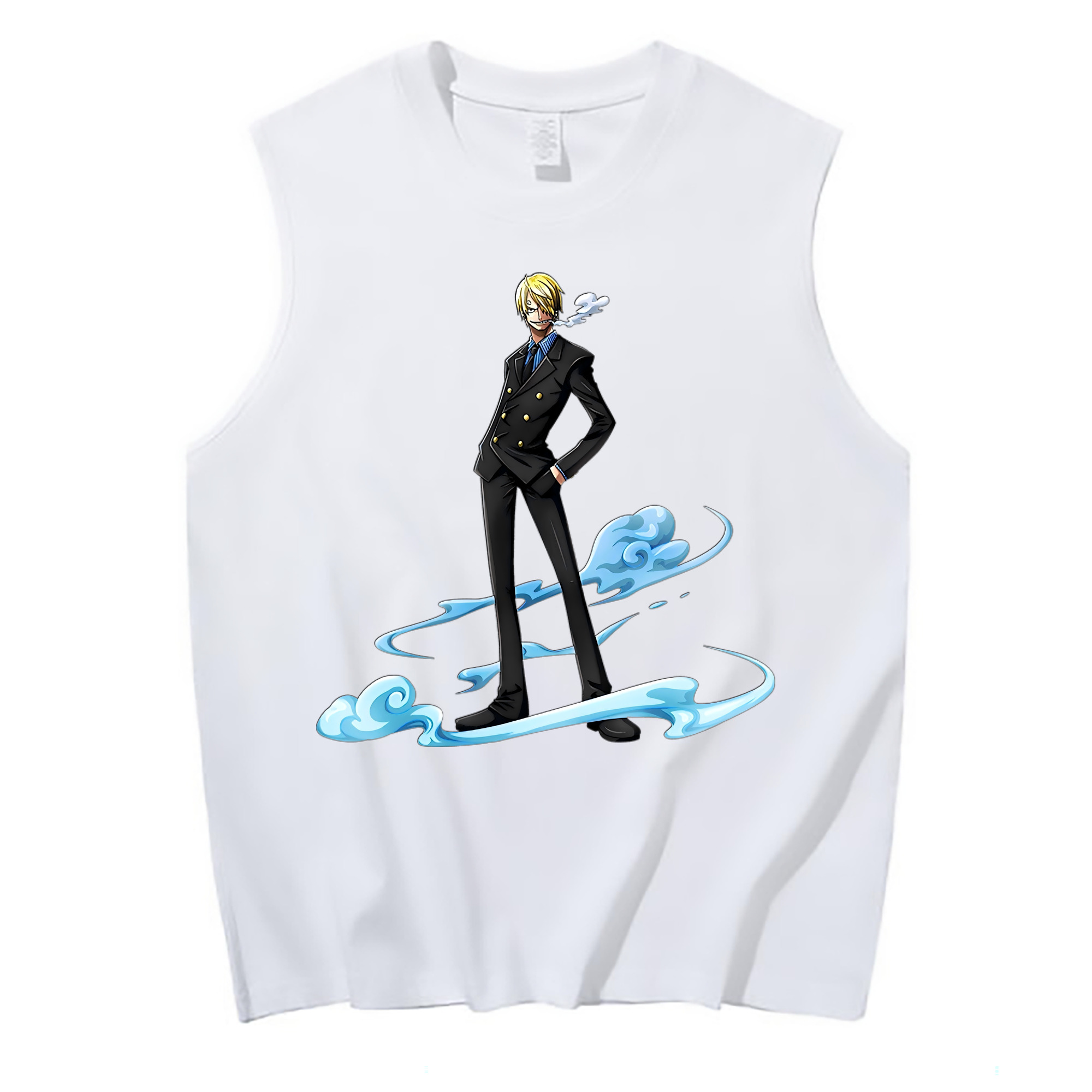 （画像用） ワンピース サンジ ONE PIECE Sanji コットン100％タンクトップ（フロントプリント）