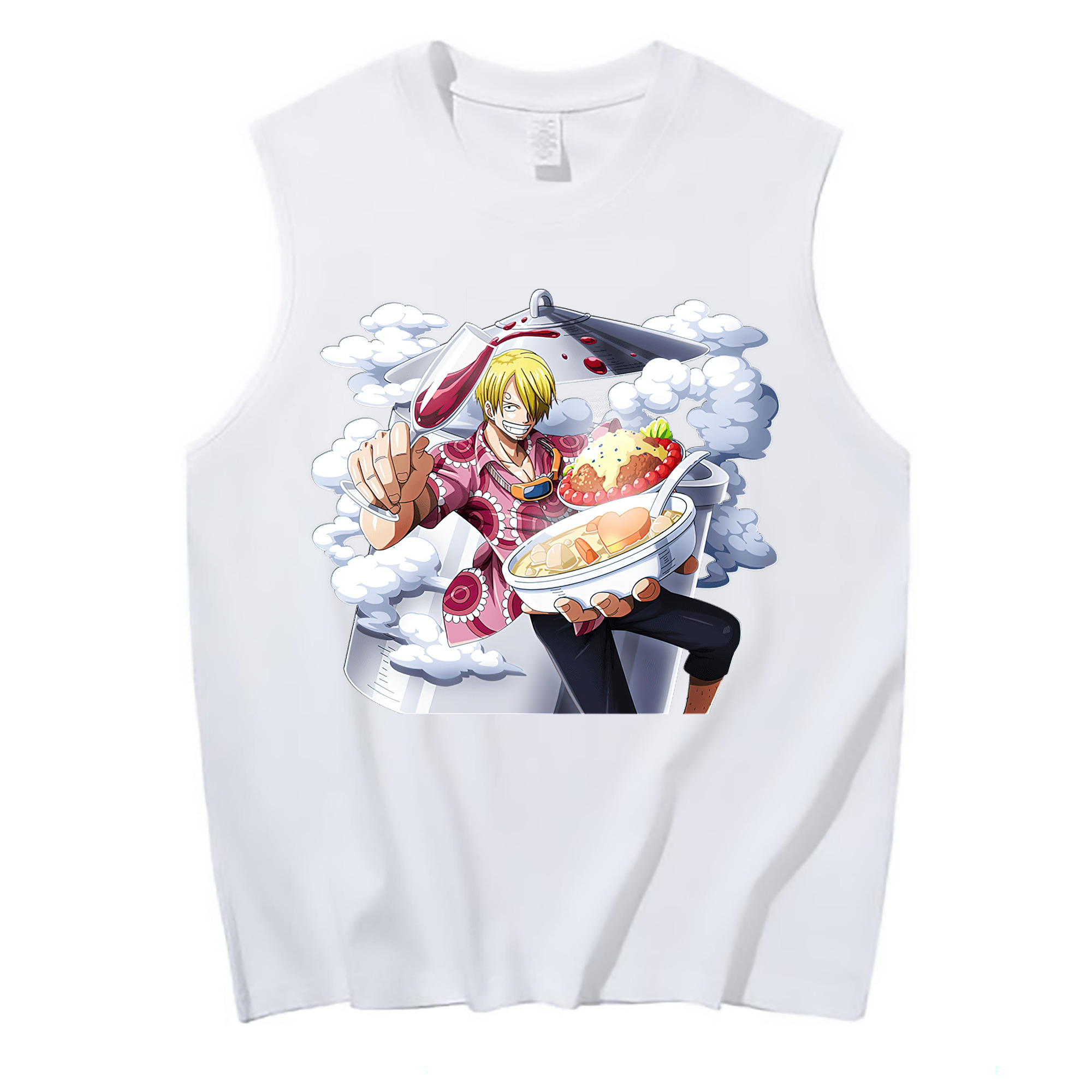 （画像用） ワンピース サンジ ONE PIECE Sanji コットン100％タンクトップ（フロントプリント）