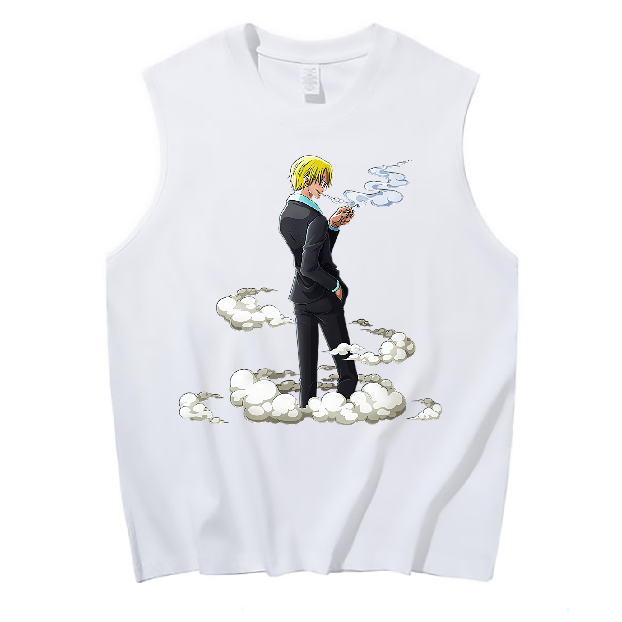 （画像用） ワンピース サンジ ONE PIECE Sanji コットン100％タンクトップ（フロントプリント）