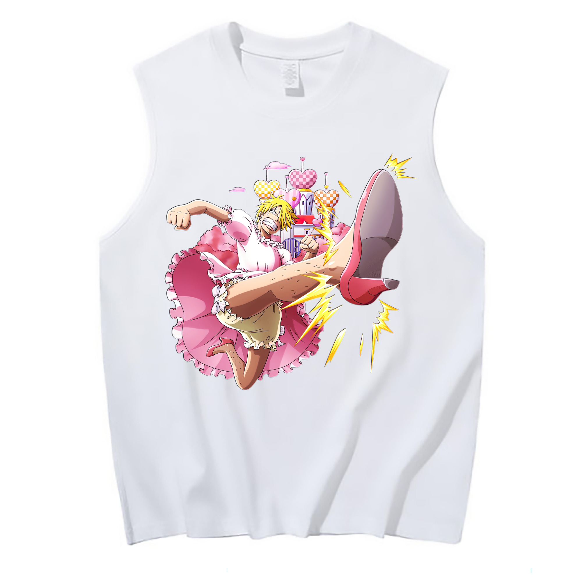 （画像用） ワンピース サンジ ONE PIECE Sanji コットン100％タンクトップ（フロントプリント）