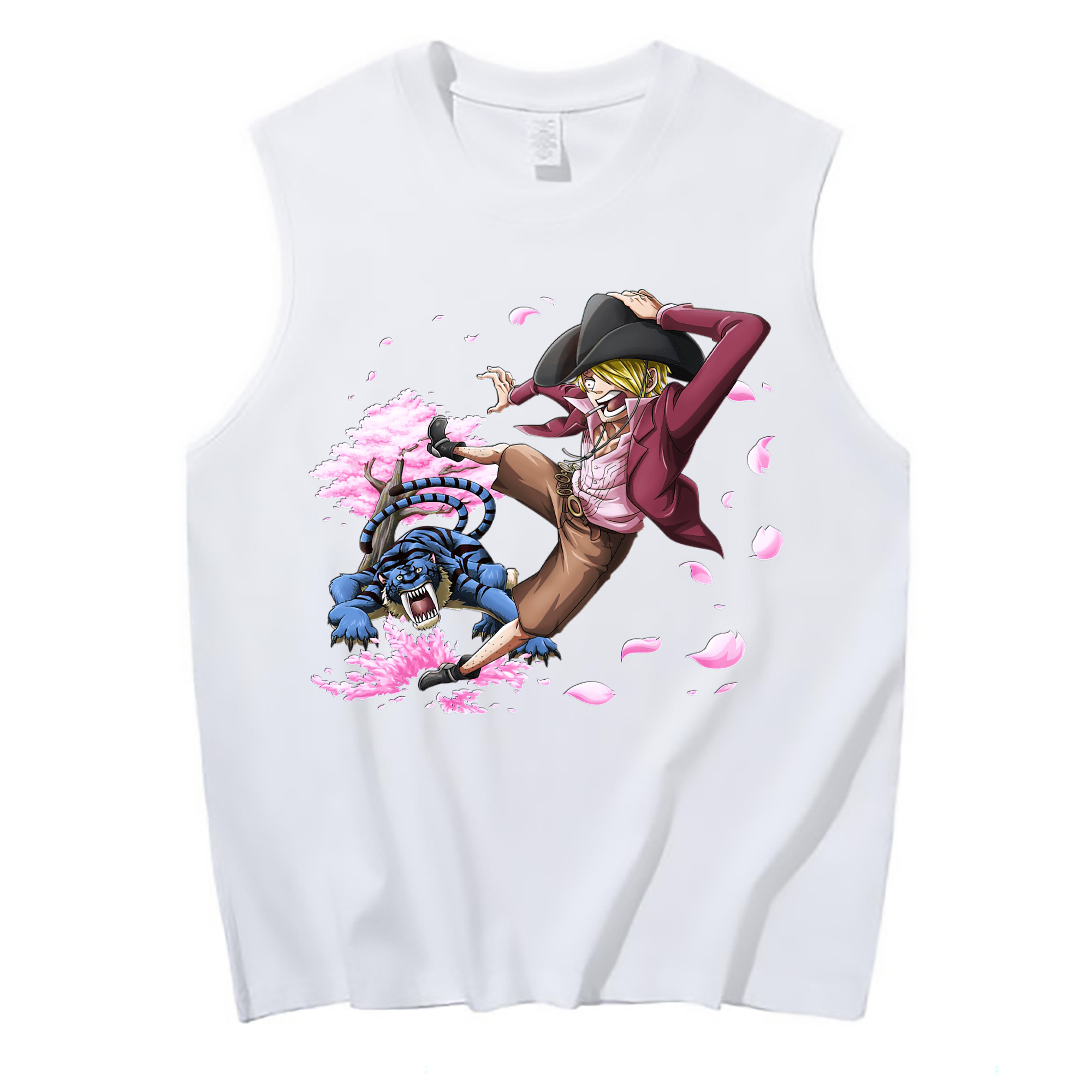 （画像用） ワンピース サンジ ONE PIECE Sanji コットン100％タンクトップ（フロントプリント）