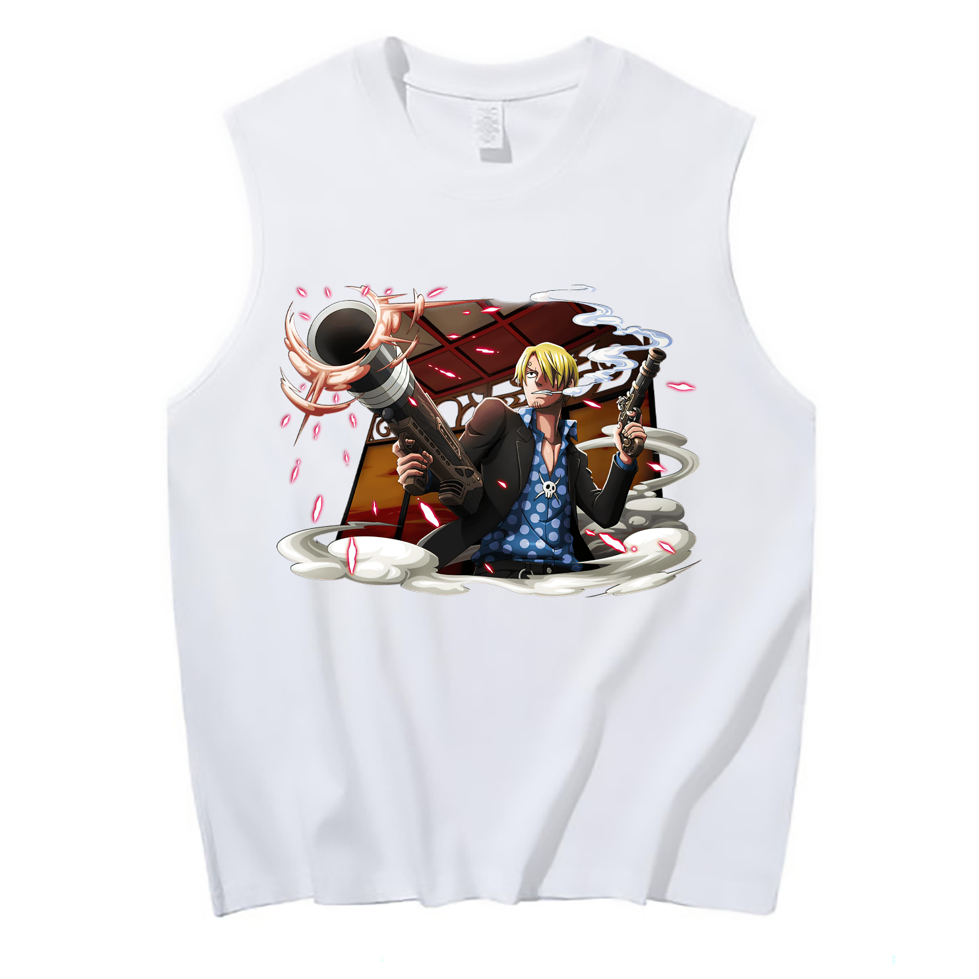 （画像用） ワンピース サンジ ONE PIECE Sanji コットン100％タンクトップ（フロントプリント）