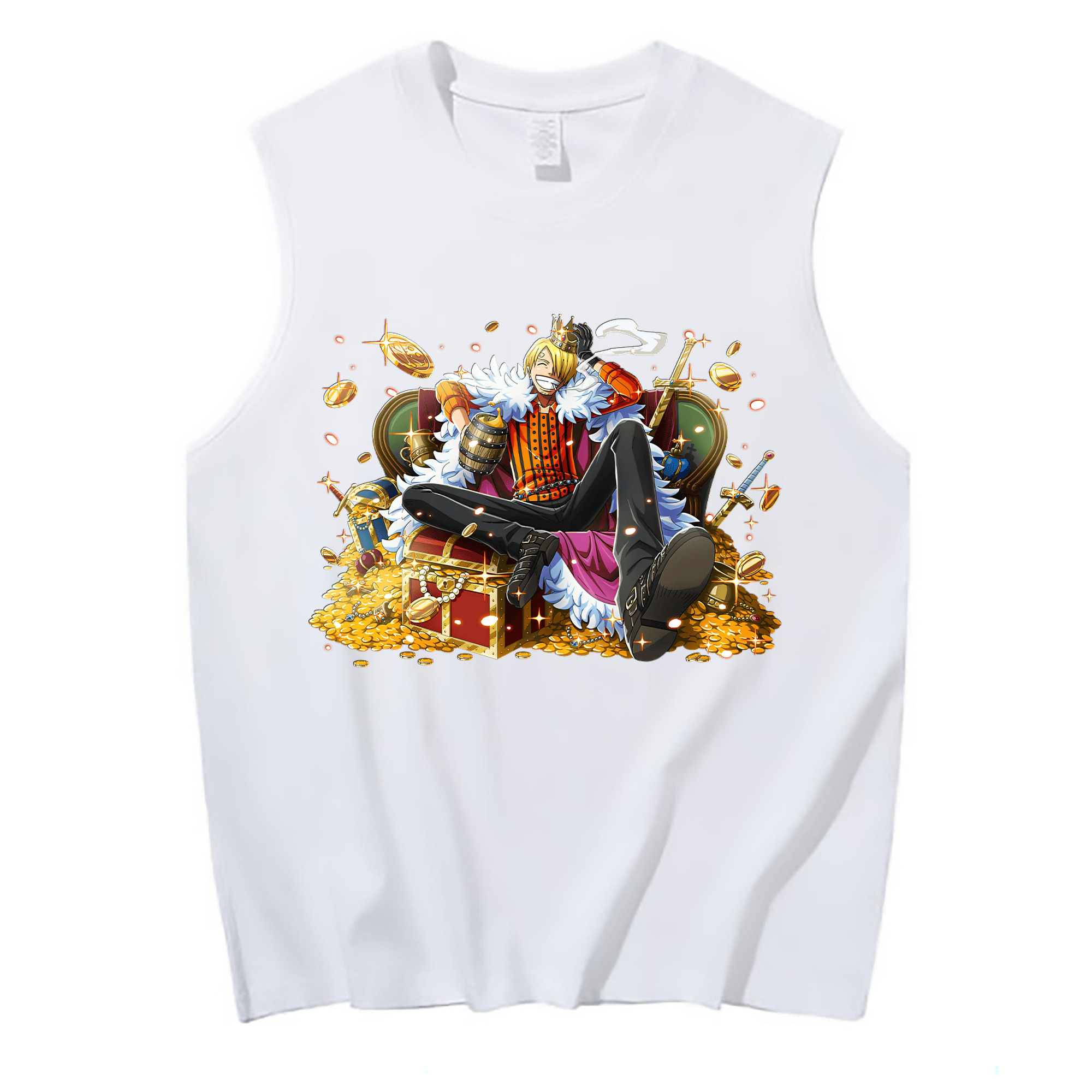 （画像用） ワンピース サンジ ONE PIECE Sanji コットン100％タンクトップ（フロントプリント）