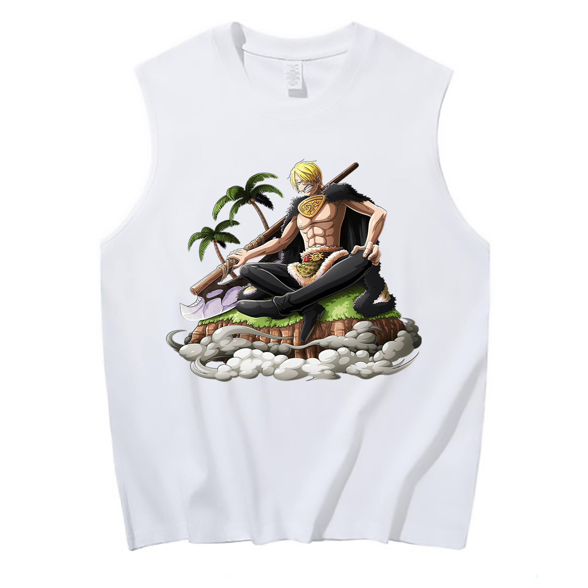 （画像用） ワンピース サンジ ONE PIECE Sanji コットン100％タンクトップ（フロントプリント）