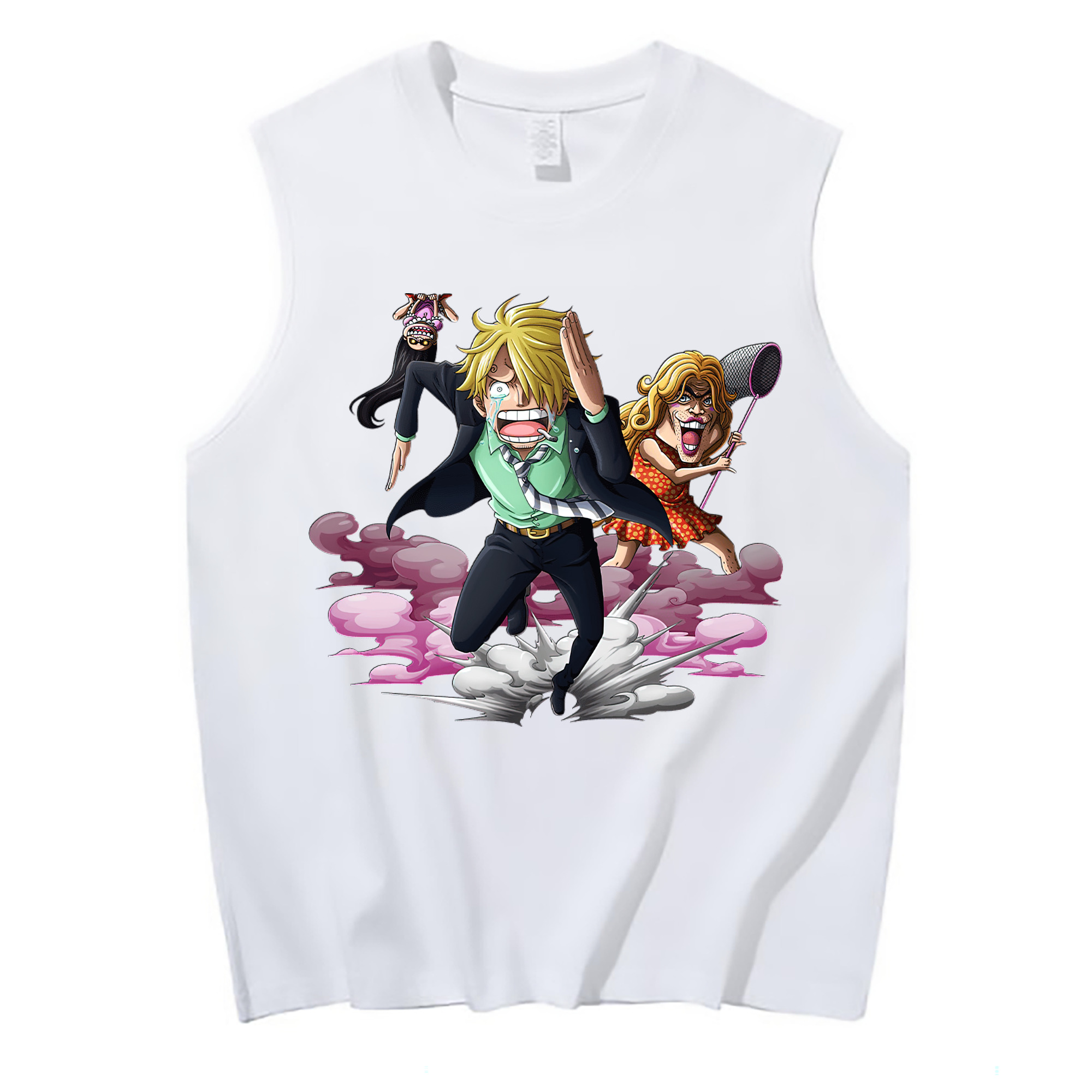 （画像用） ワンピース サンジ ONE PIECE Sanji コットン100％タンクトップ（フロントプリント）