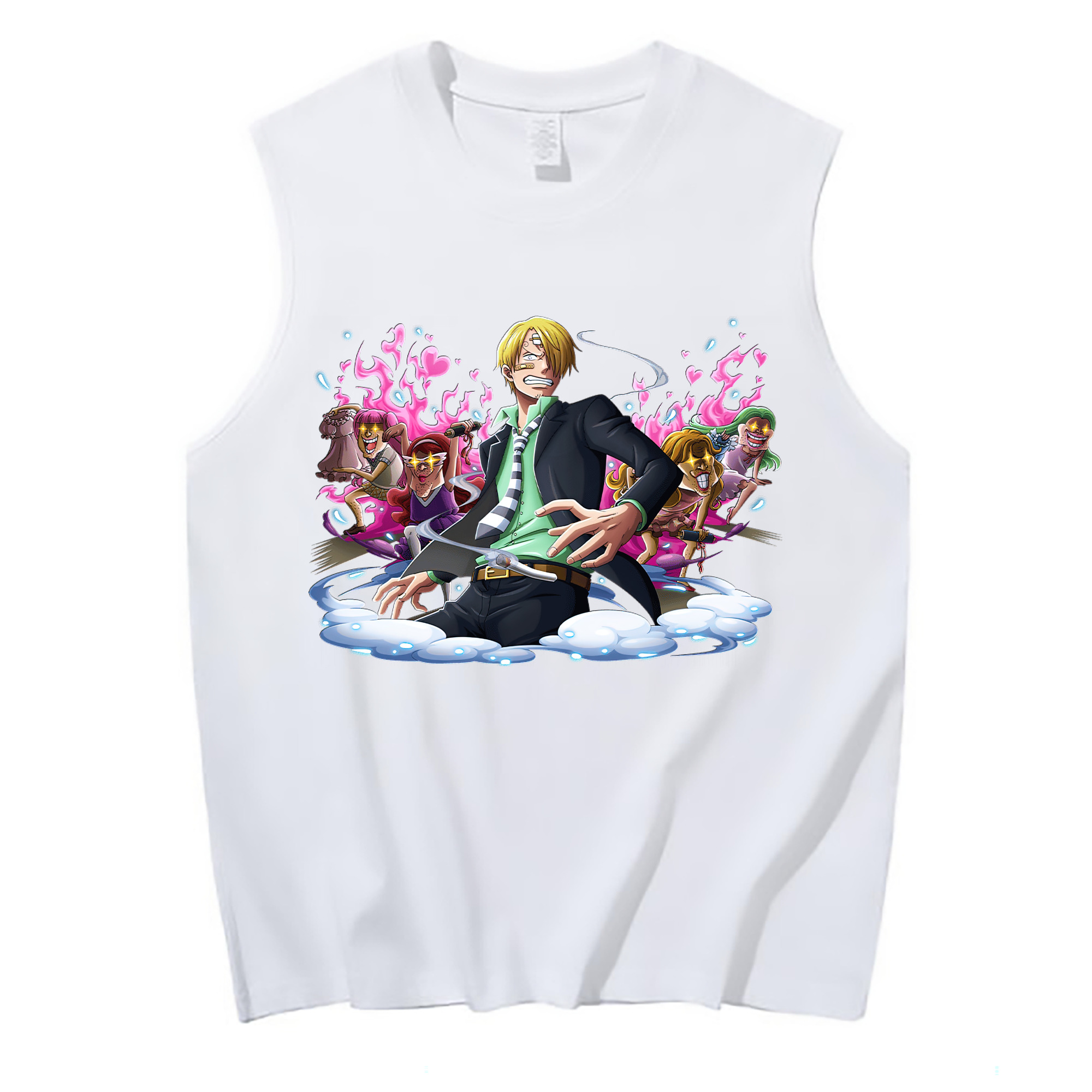 （画像用） ワンピース サンジ ONE PIECE Sanji コットン100％タンクトップ（フロントプリント）