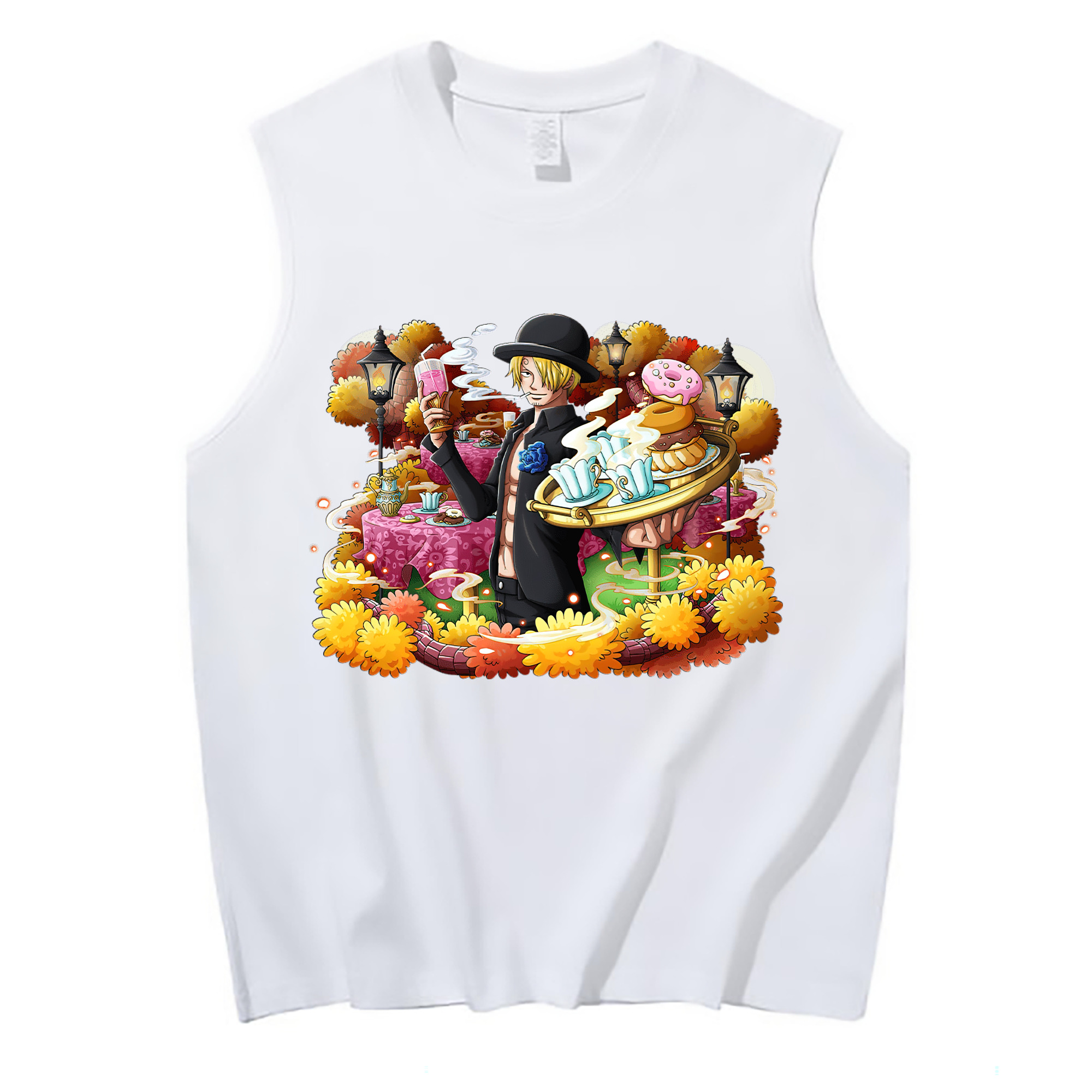 （画像用） ワンピース サンジ ONE PIECE Sanji コットン100％タンクトップ（フロントプリント）