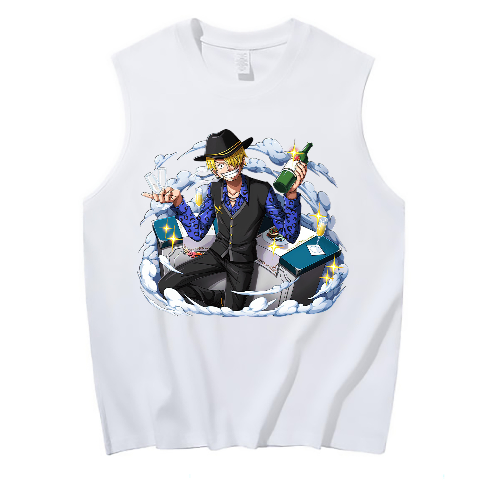 （画像用） ワンピース サンジ ONE PIECE Sanji コットン100％タンクトップ（フロントプリント）