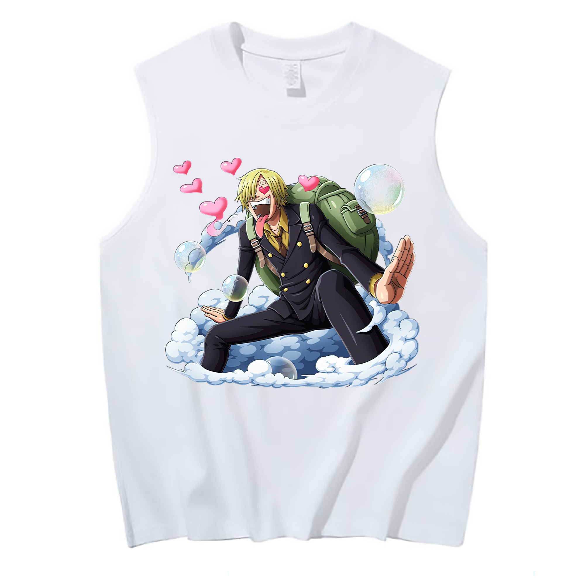 （画像用） ワンピース サンジ ONE PIECE Sanji コットン100％タンクトップ（フロントプリント）