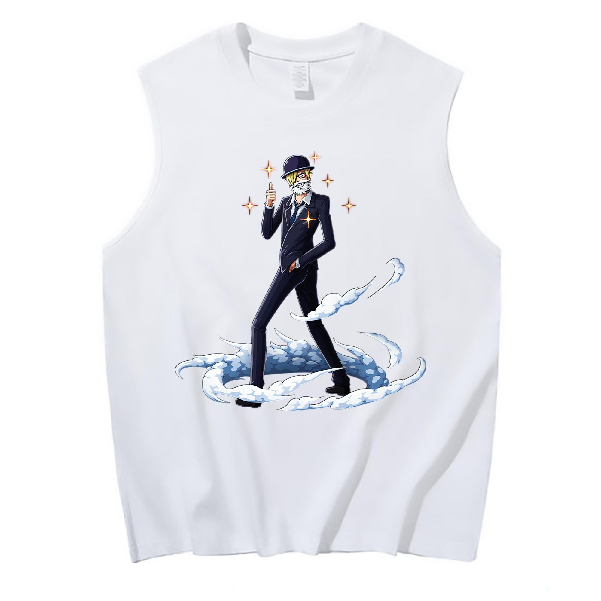 （画像用） ワンピース サンジ ONE PIECE Sanji コットン100％タンクトップ（フロントプリント）