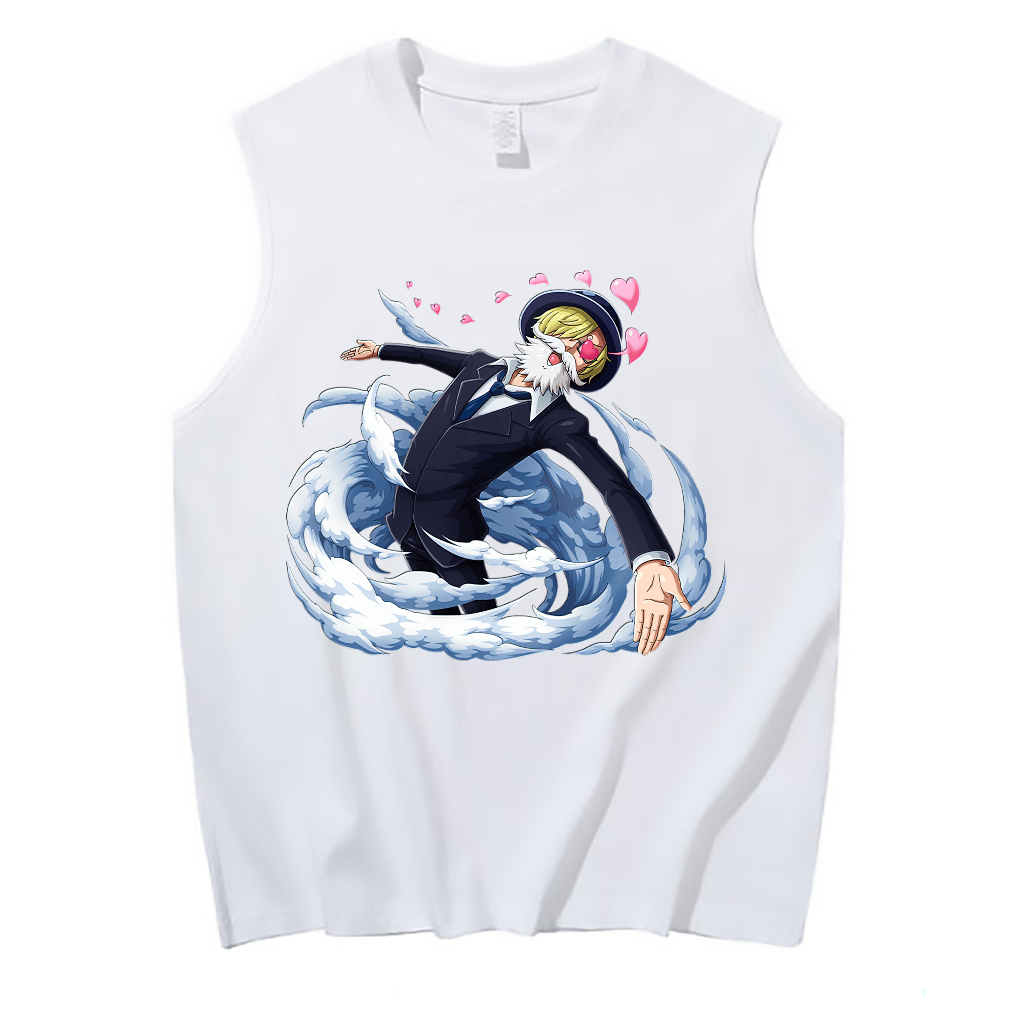 （画像用） ワンピース サンジ ONE PIECE Sanji コットン100％タンクトップ（フロントプリント）