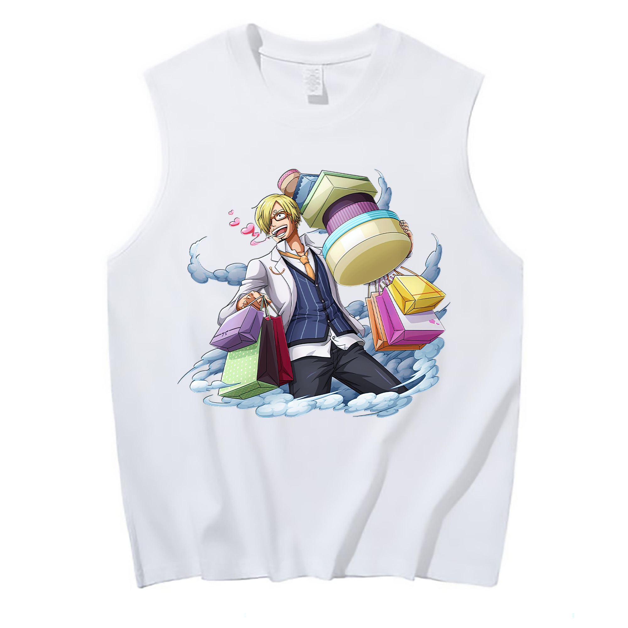 （画像用） ワンピース サンジ ONE PIECE Sanji コットン100％タンクトップ（フロントプリント）