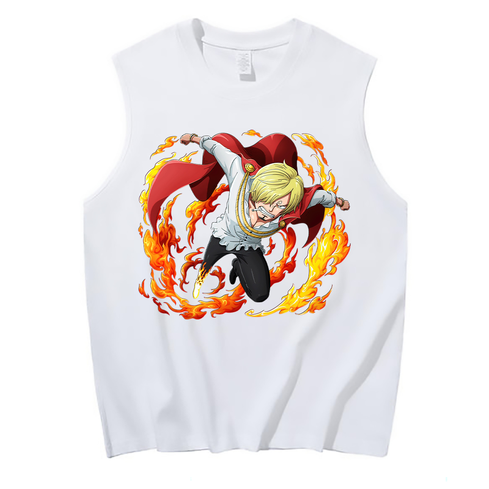 （画像用） ワンピース サンジ ONE PIECE Sanji コットン100％タンクトップ（フロントプリント）