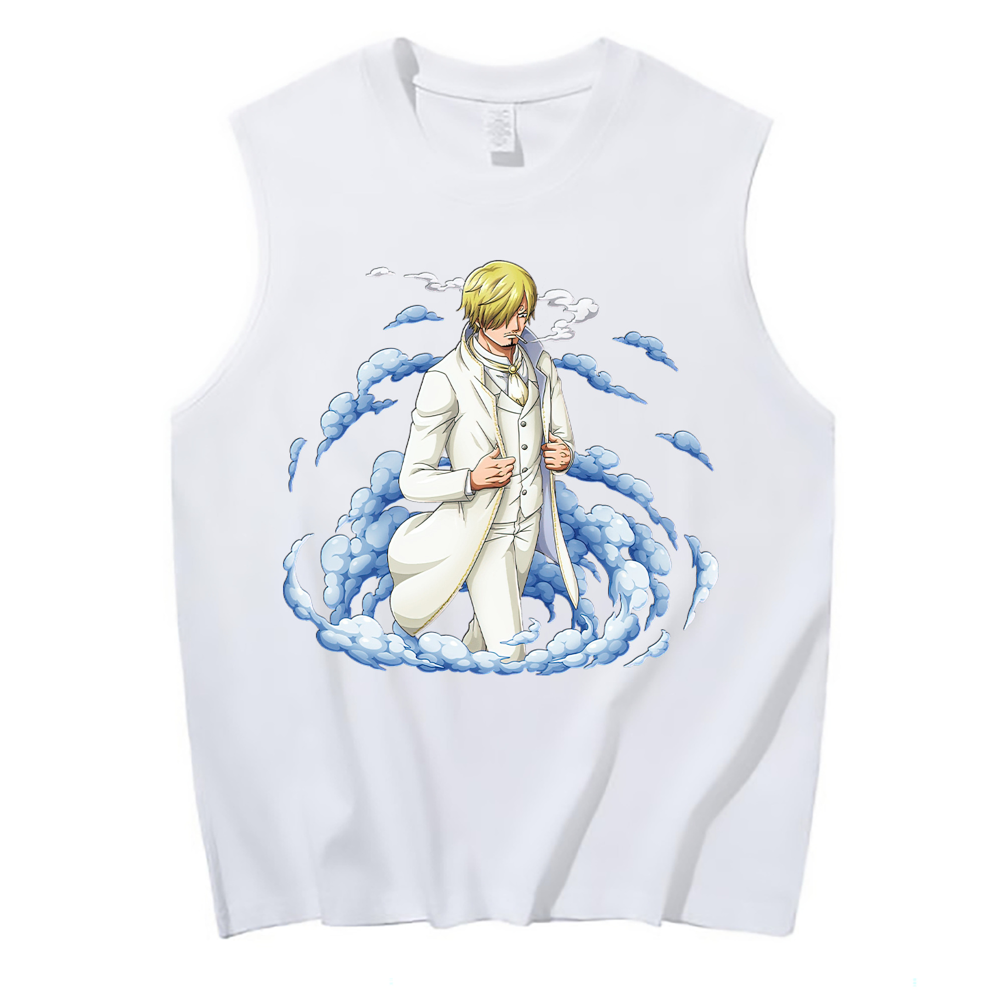 （画像用） ワンピース サンジ ONE PIECE Sanji コットン100％タンクトップ（フロントプリント）