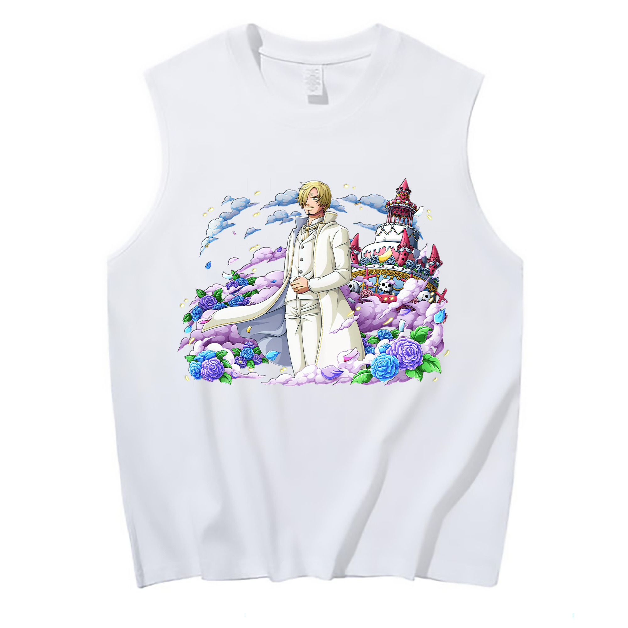 （画像用） ワンピース サンジ ONE PIECE Sanji コットン100％タンクトップ（フロントプリント）