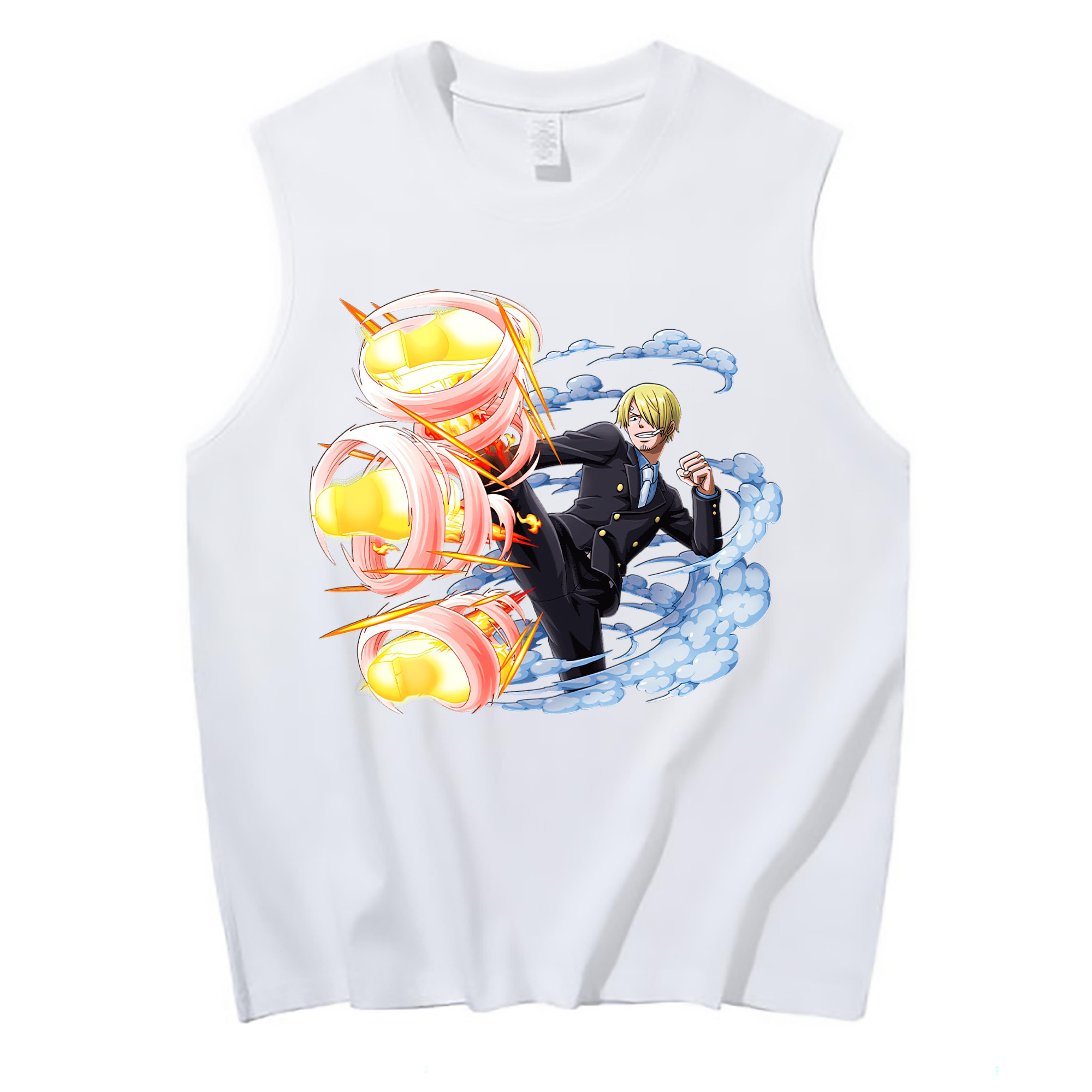 （画像用） ワンピース サンジ ONE PIECE Sanji コットン100％タンクトップ（フロントプリント）