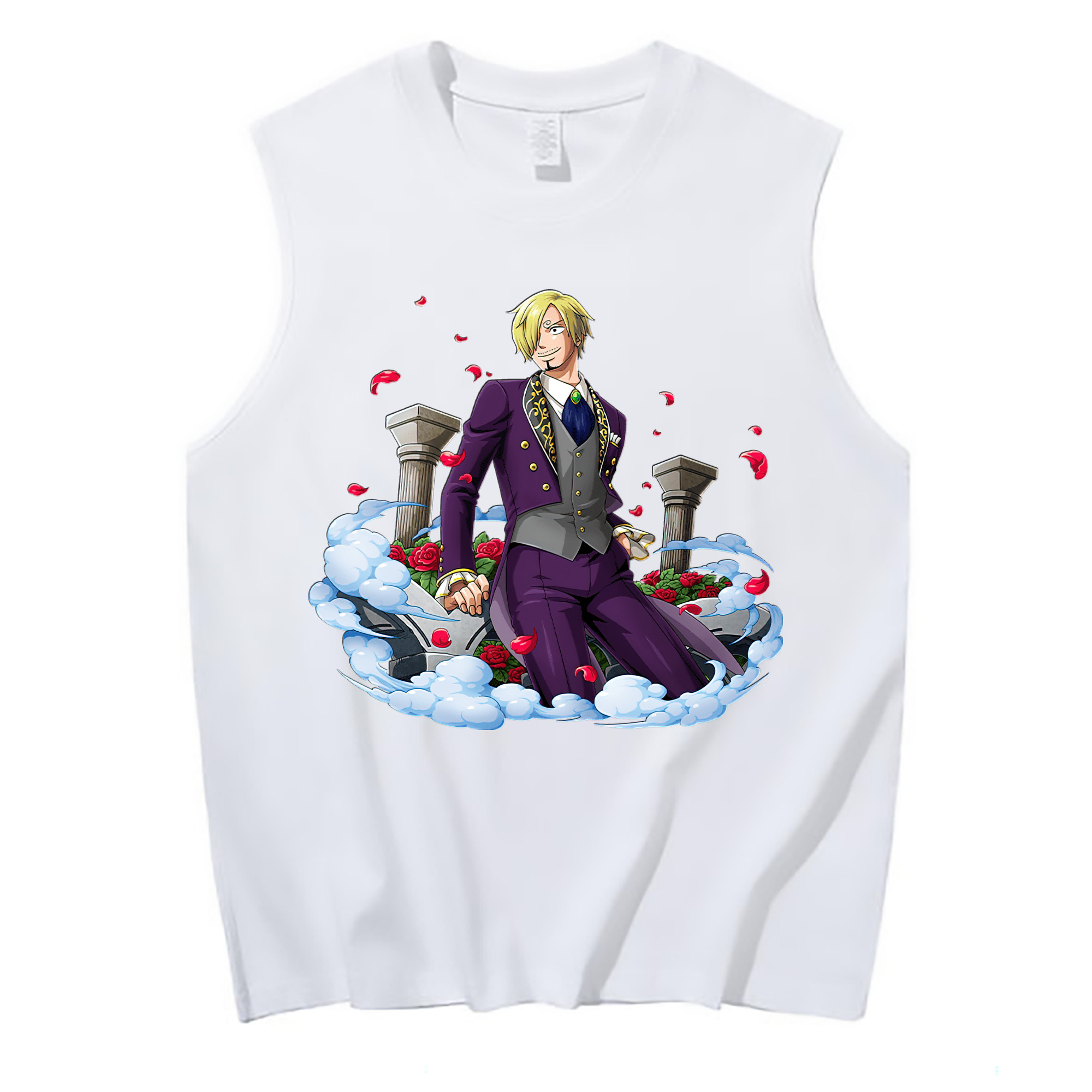 （画像用） ワンピース サンジ ONE PIECE Sanji コットン100％タンクトップ（フロントプリント）