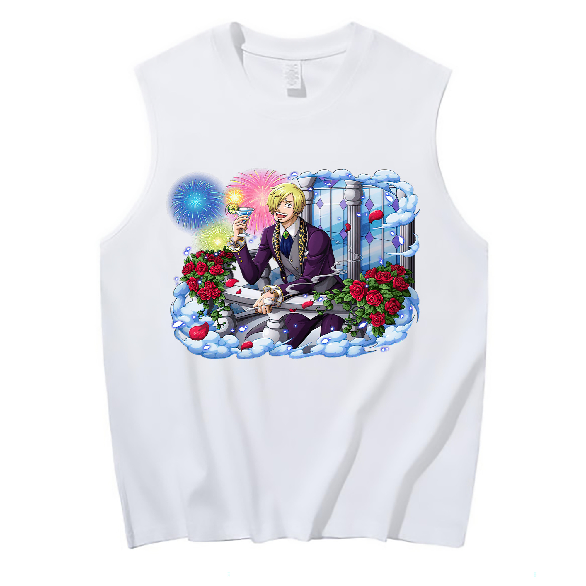 （画像用） ワンピース サンジ ONE PIECE Sanji コットン100％タンクトップ（フロントプリント）