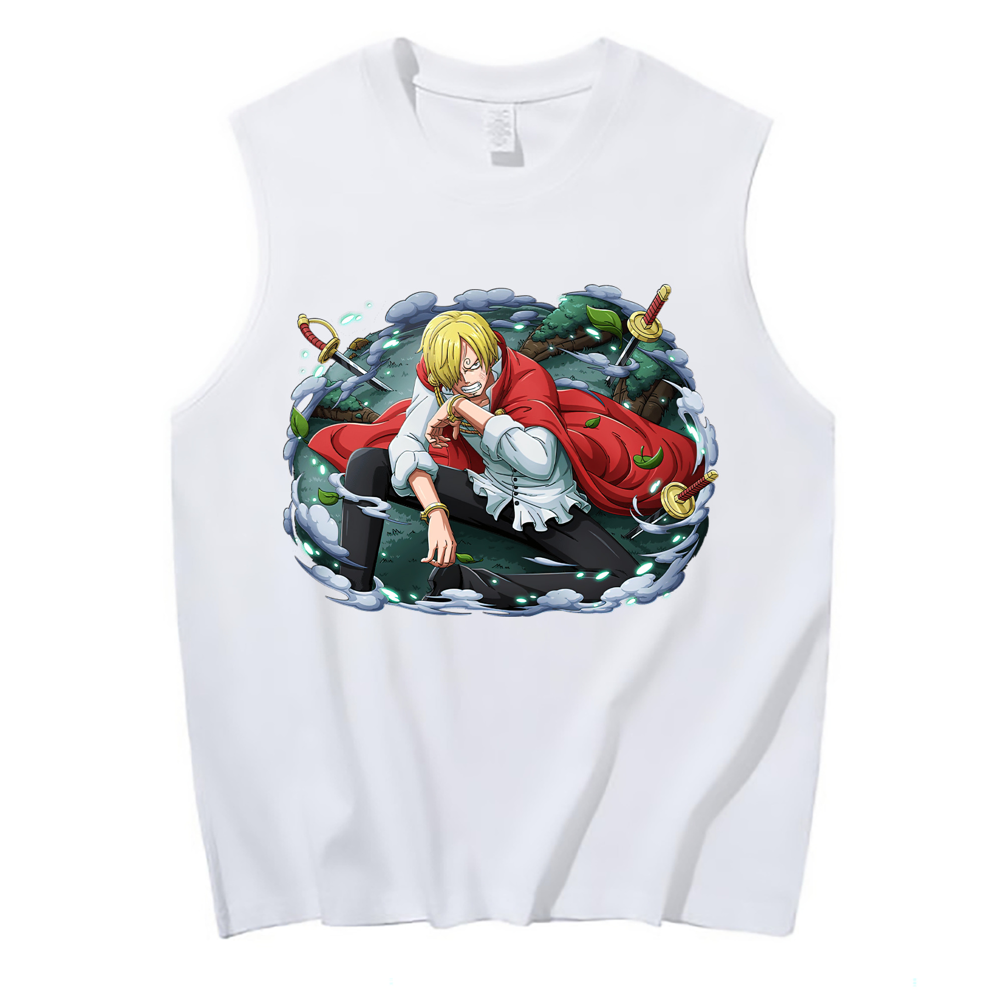 （画像用） ワンピース サンジ ONE PIECE Sanji コットン100％タンクトップ（フロントプリント）