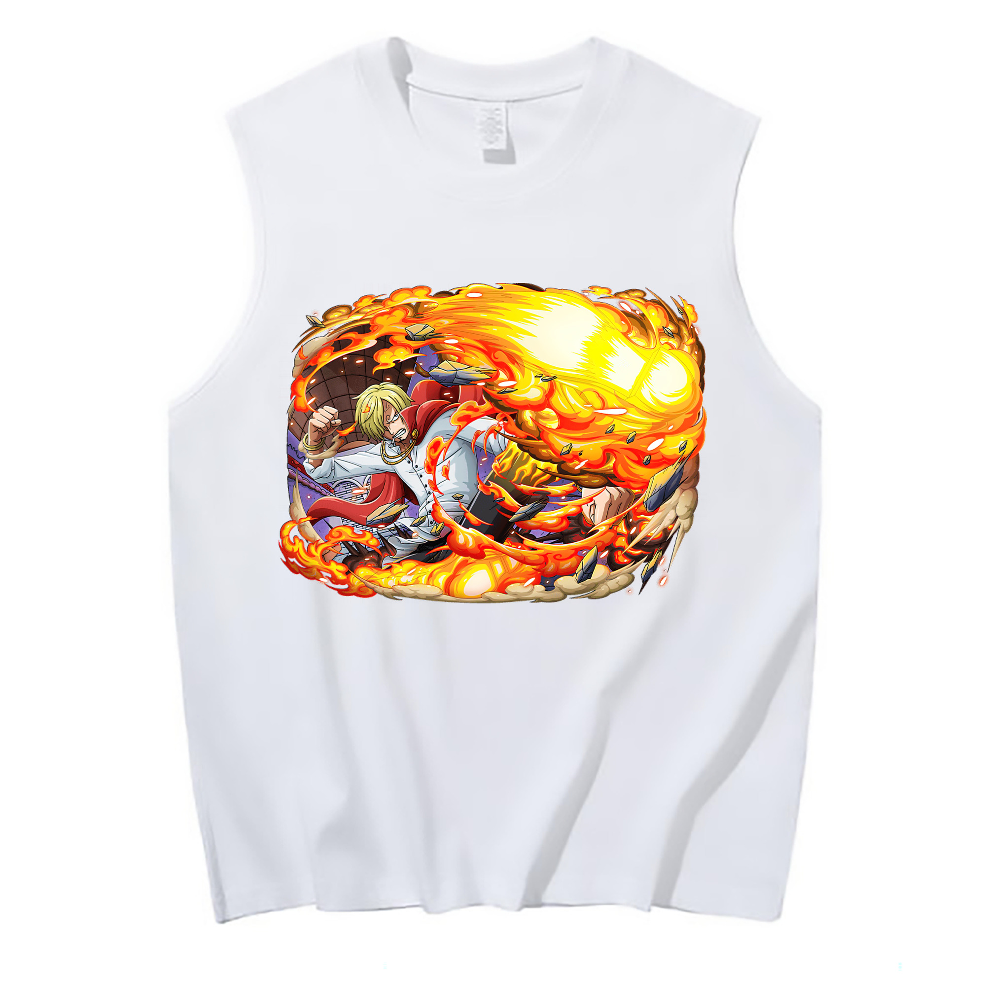 （画像用） ワンピース サンジ ONE PIECE Sanji コットン100％タンクトップ（フロントプリント）