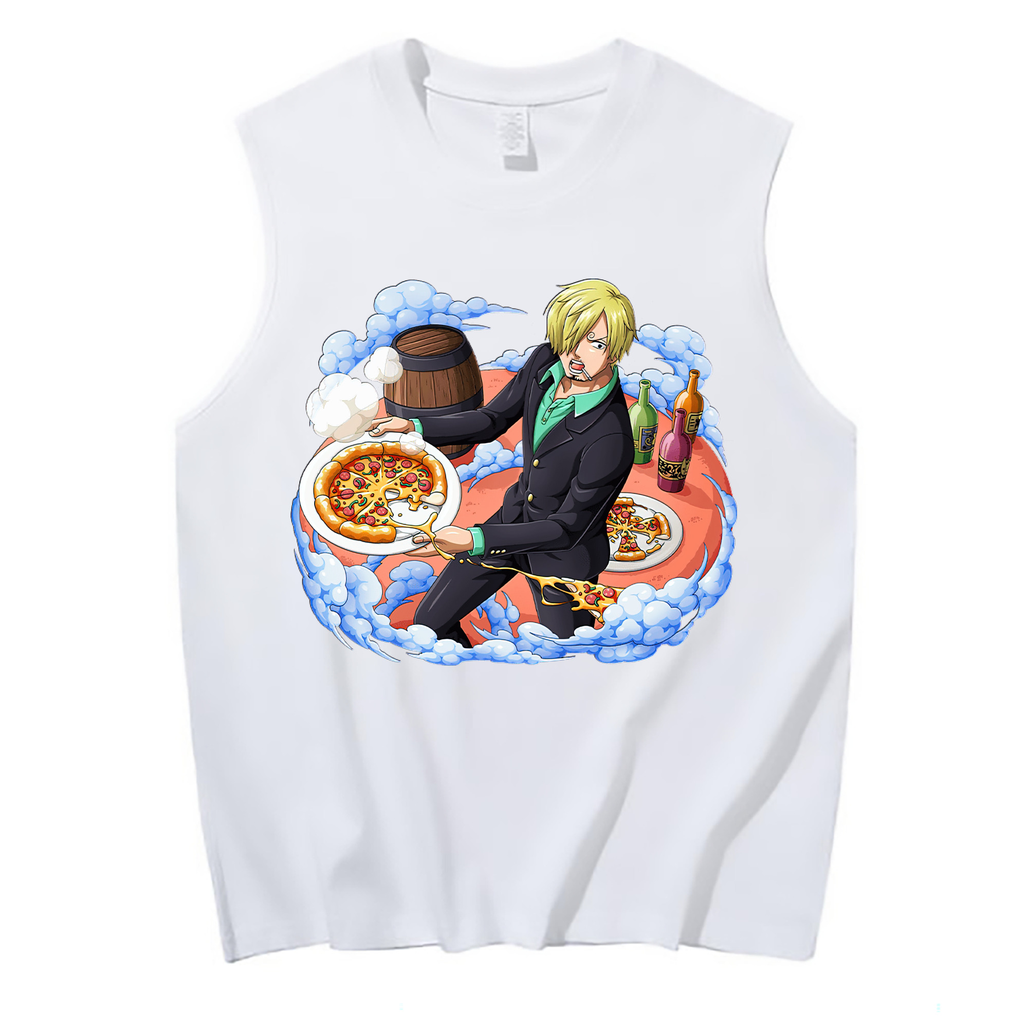 （画像用） ワンピース サンジ ONE PIECE Sanji コットン100％タンクトップ（フロントプリント）