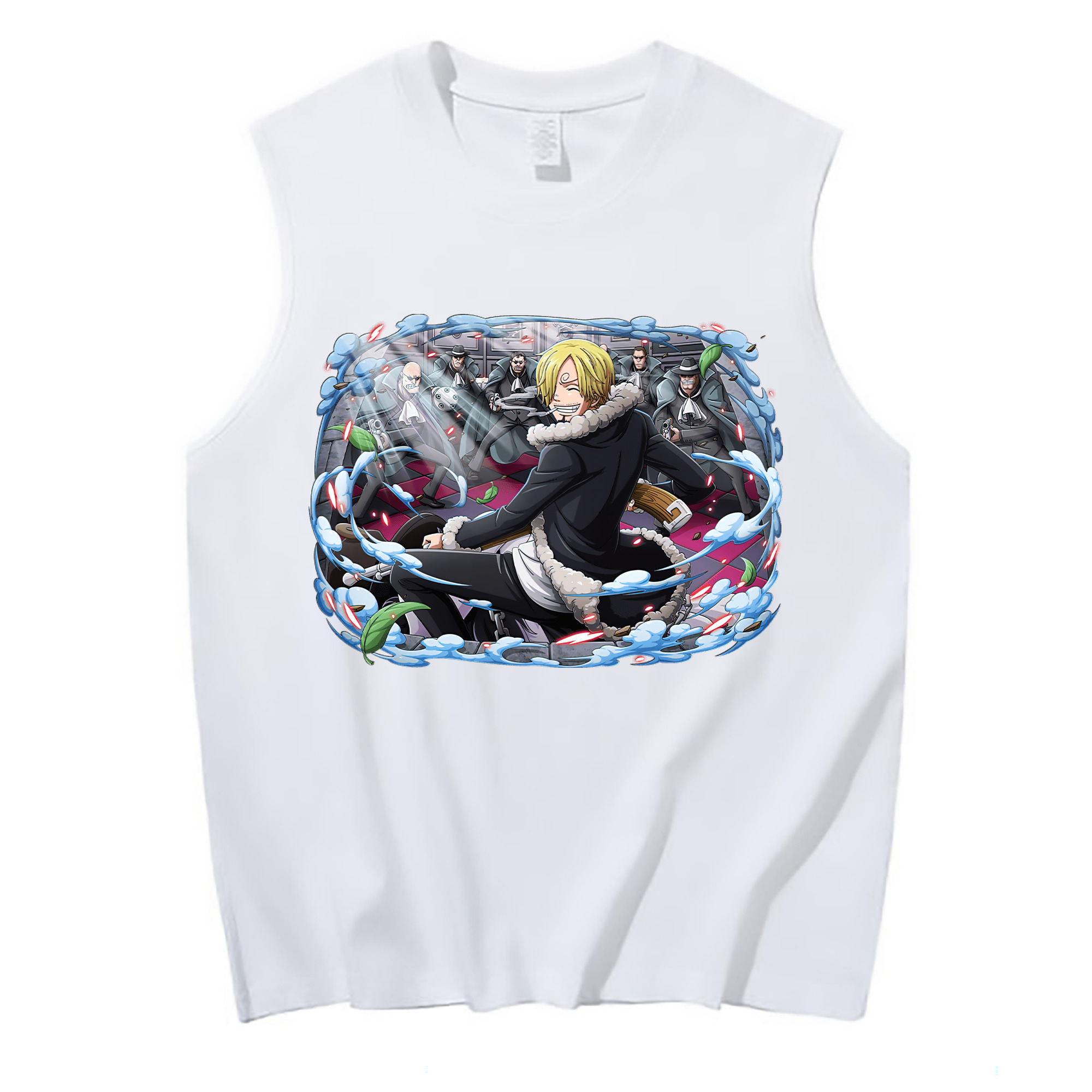 （画像用） ワンピース サンジ ONE PIECE Sanji コットン100％タンクトップ（フロントプリント）