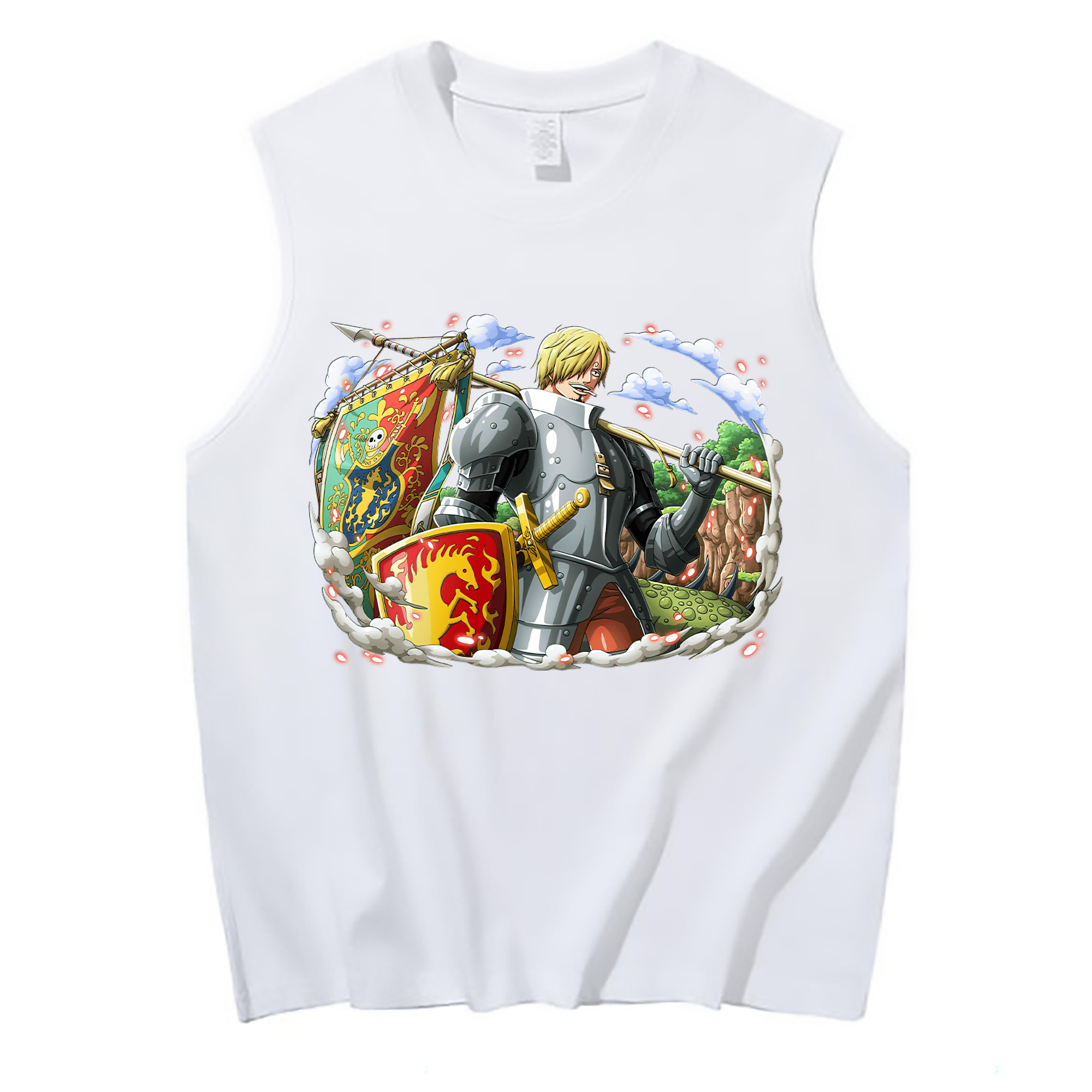 （画像用） ワンピース サンジ ONE PIECE Sanji コットン100％タンクトップ（フロントプリント）