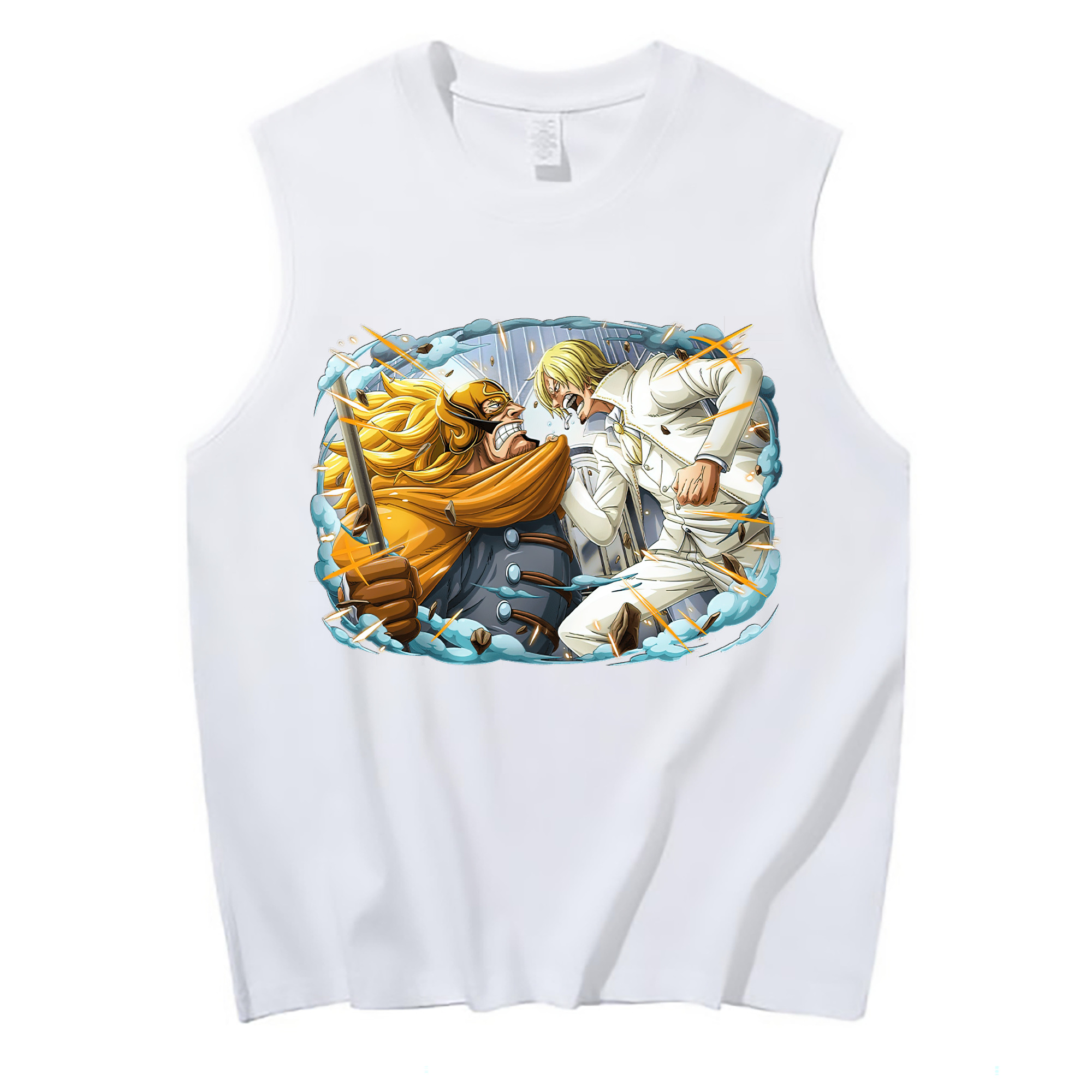 （画像用） ワンピース サンジ ONE PIECE Sanji コットン100％タンクトップ（フロントプリント）