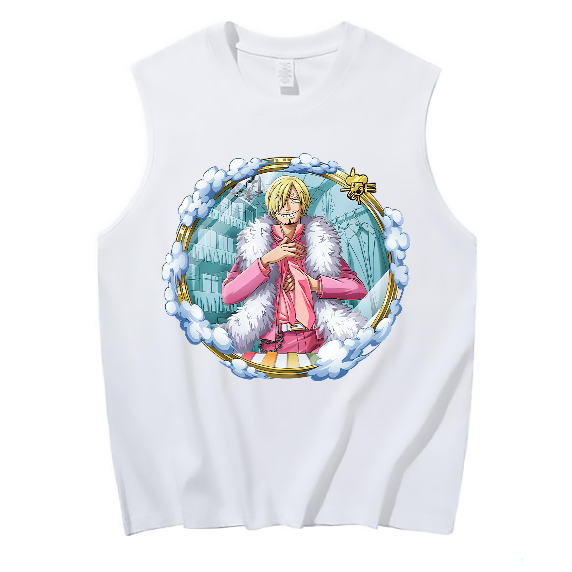 （画像用） ワンピース サンジ ONE PIECE Sanji コットン100％タンクトップ（フロントプリント）