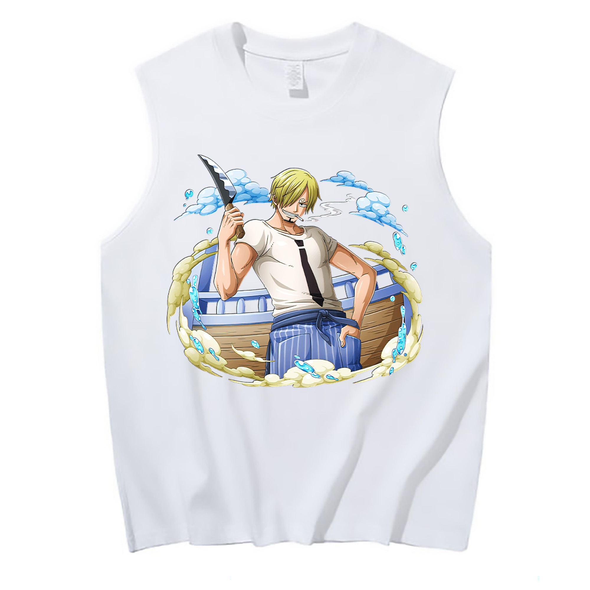 （画像用） ワンピース サンジ ONE PIECE Sanji コットン100％タンクトップ（フロントプリント）