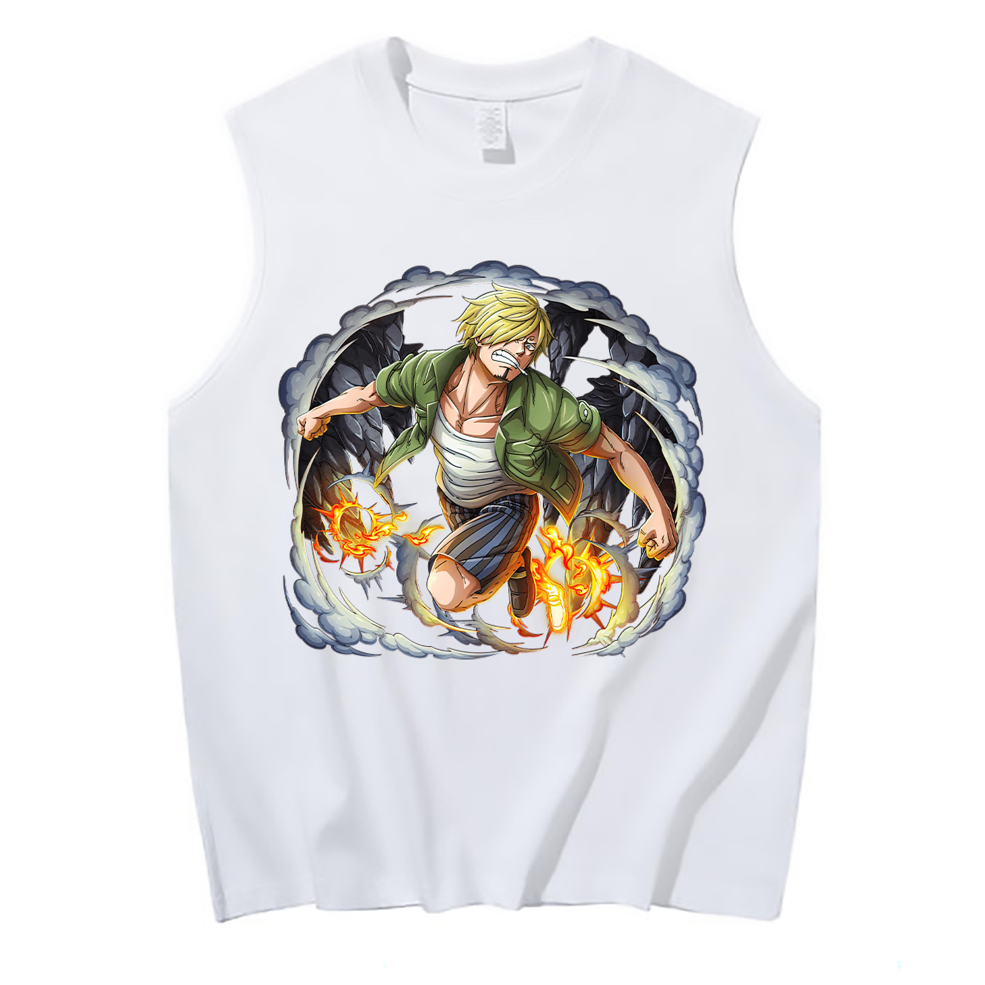 （画像用） ワンピース サンジ ONE PIECE Sanji コットン100％タンクトップ（フロントプリント）