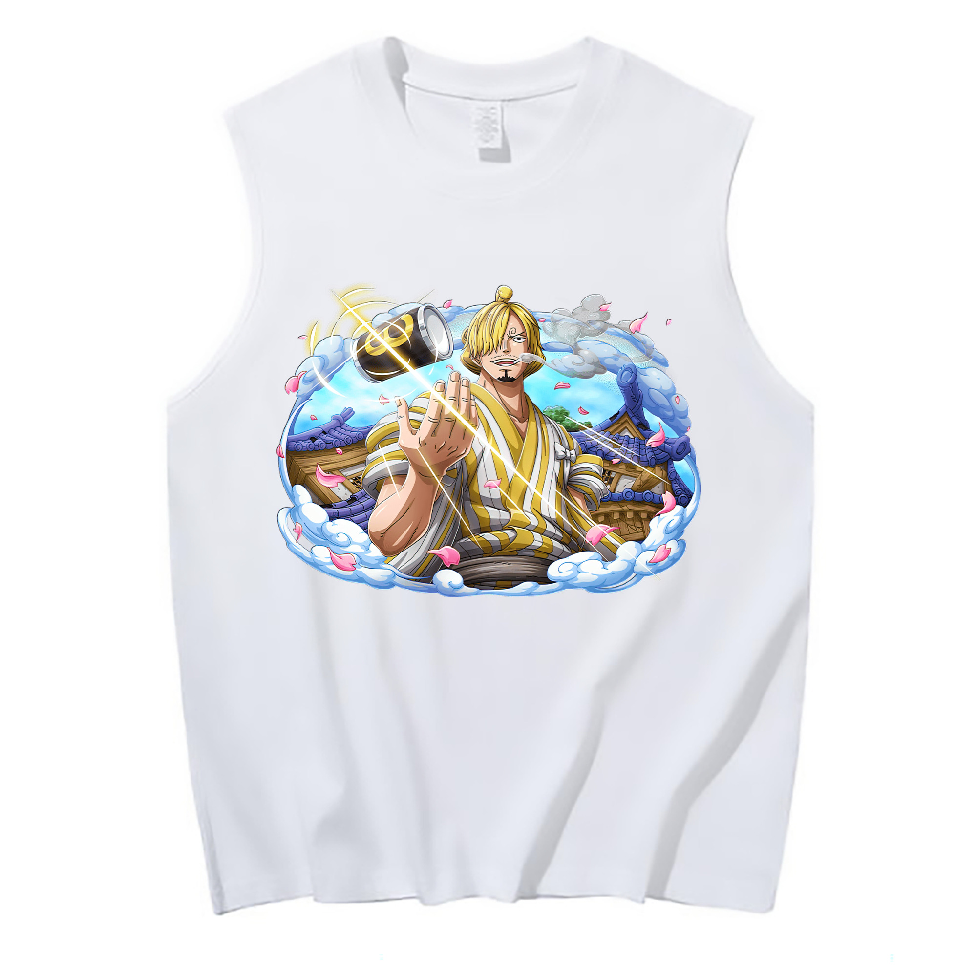 （画像用） ワンピース サンジ ONE PIECE Sanji コットン100％タンクトップ（フロントプリント）