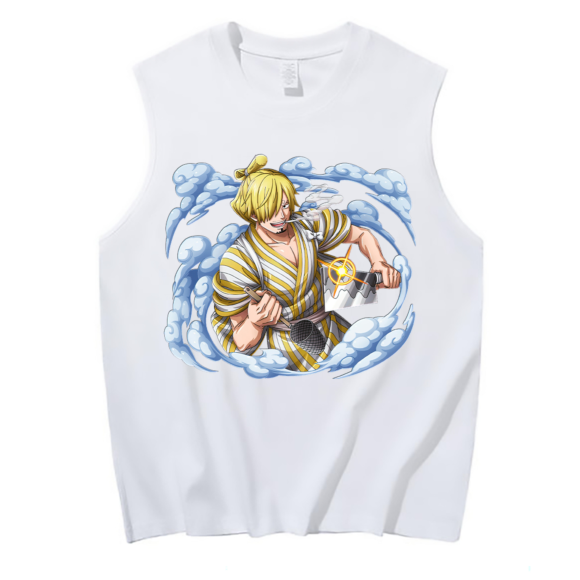（画像用） ワンピース サンジ ONE PIECE Sanji コットン100％タンクトップ（フロントプリント）