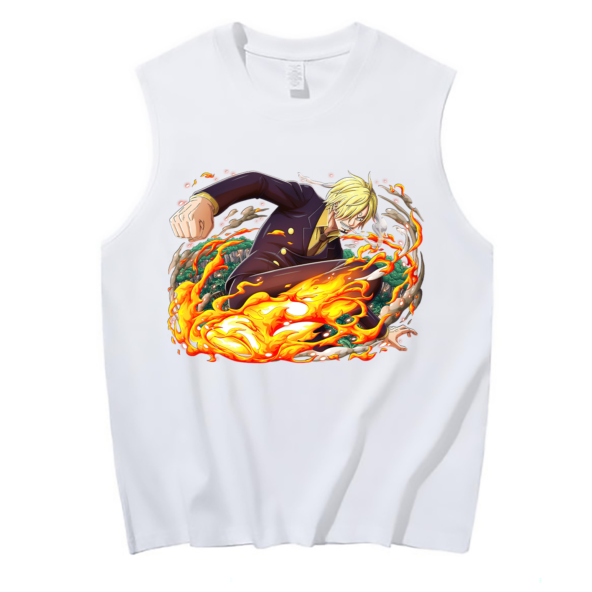 （画像用） ワンピース サンジ ONE PIECE Sanji コットン100％タンクトップ（フロントプリント）