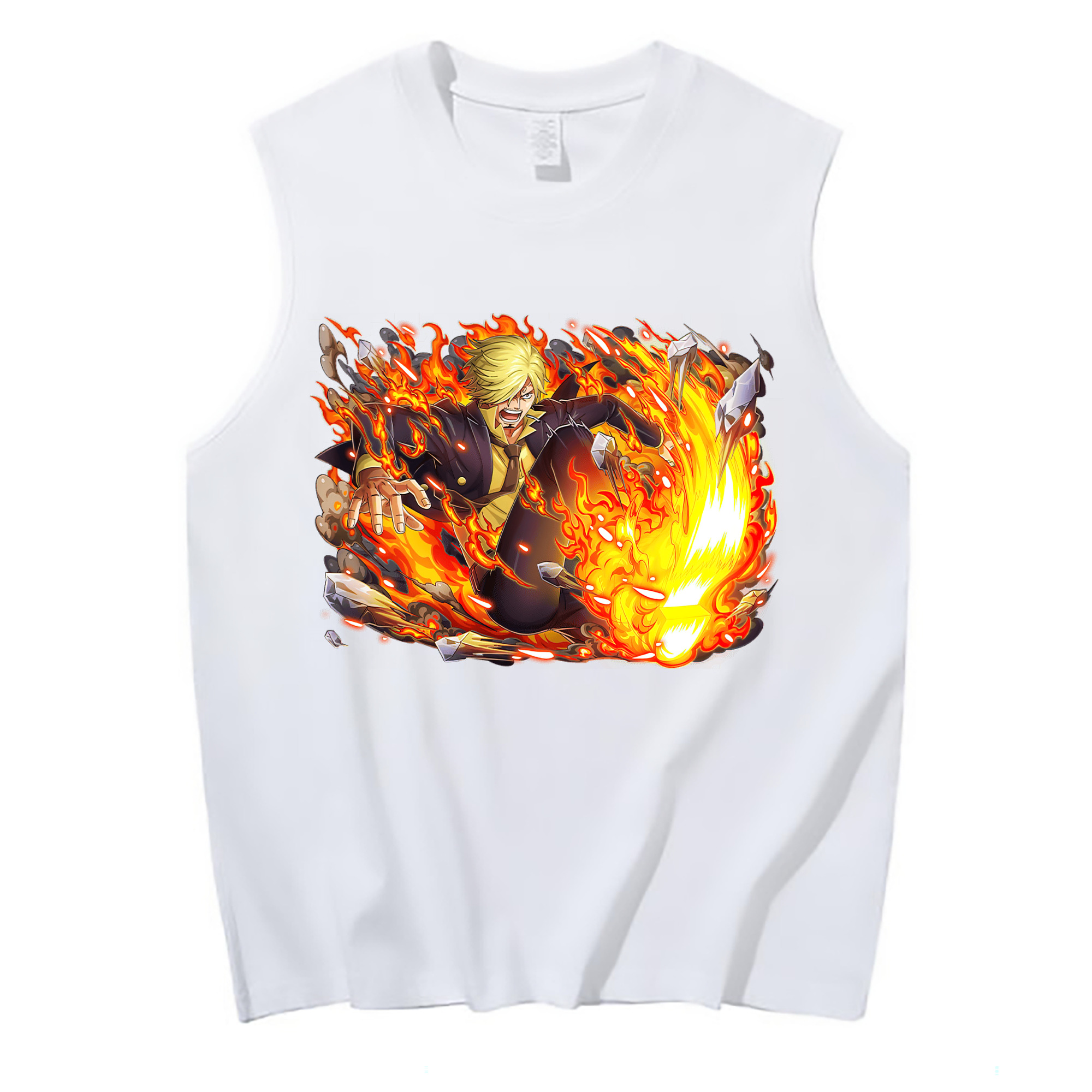 （画像用） ワンピース サンジ ONE PIECE Sanji コットン100％タンクトップ（フロントプリント）