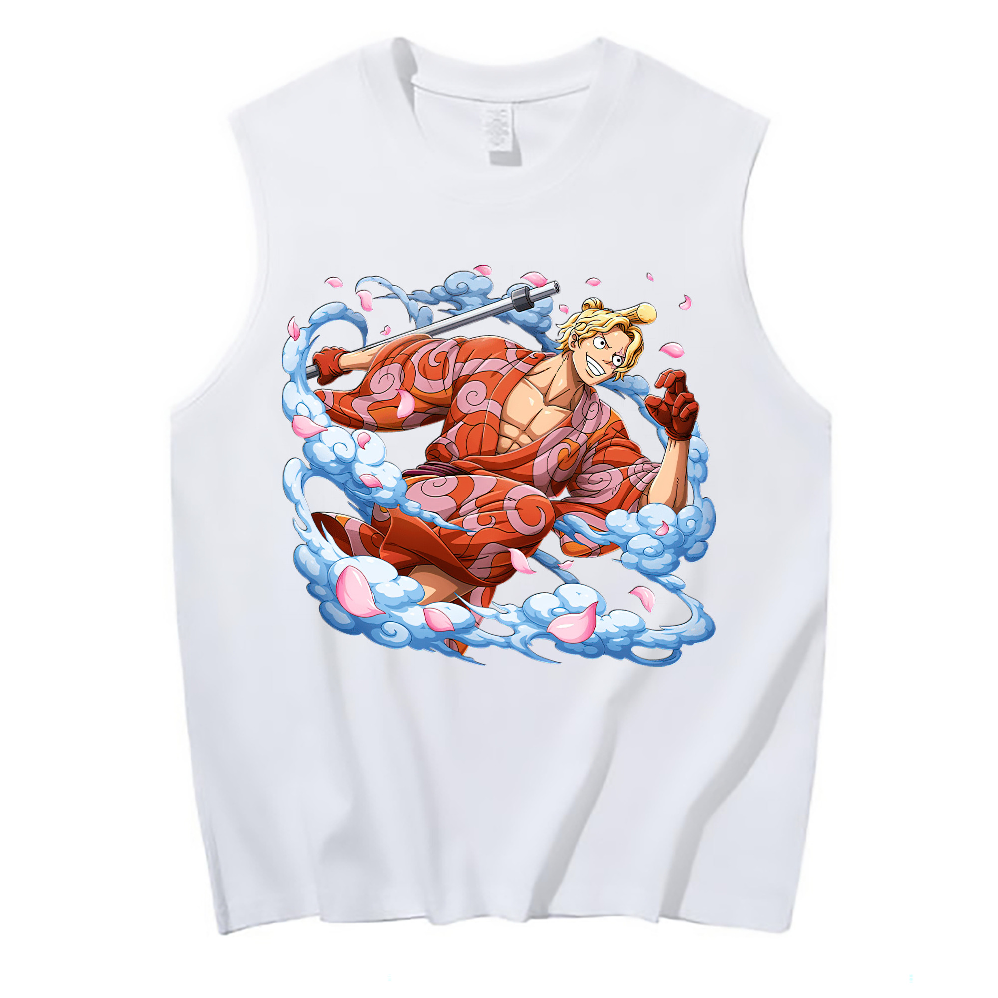 （画像用） ワンピース サンジ ONE PIECE Sanji コットン100％タンクトップ（フロントプリント）