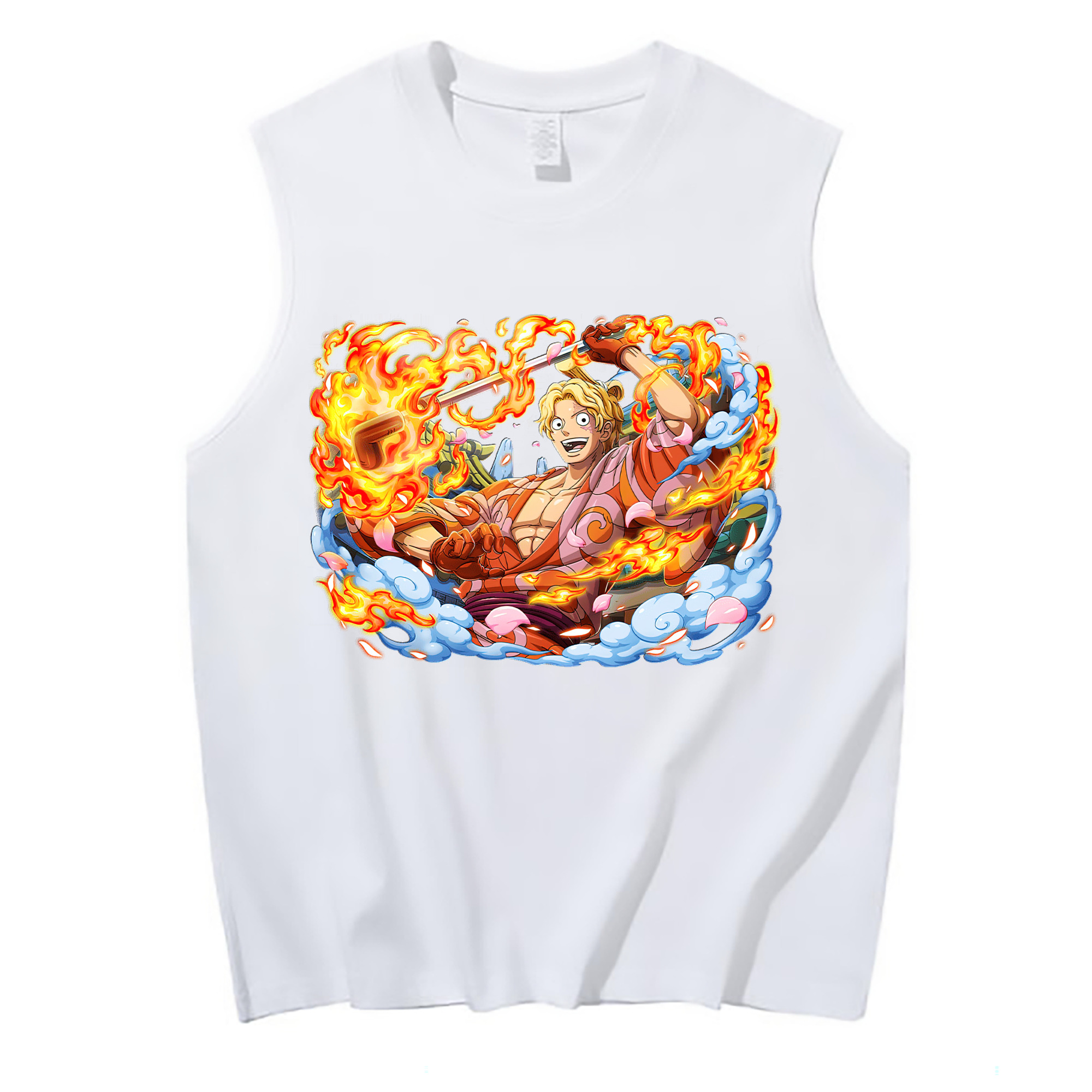 （画像用） ワンピース サンジ ONE PIECE Sanji コットン100％タンクトップ（フロントプリント）
