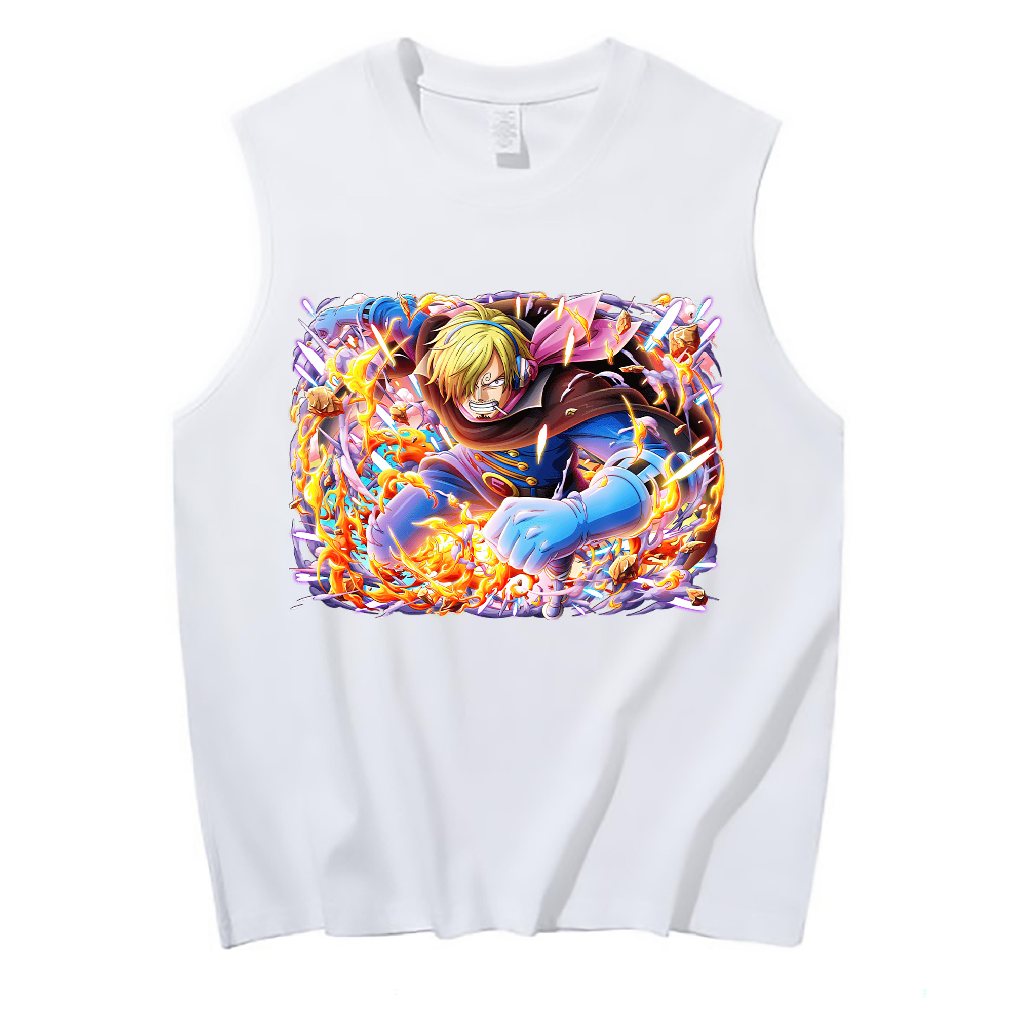 （画像用） ワンピース サンジ ONE PIECE Sanji コットン100％タンクトップ（フロントプリント）