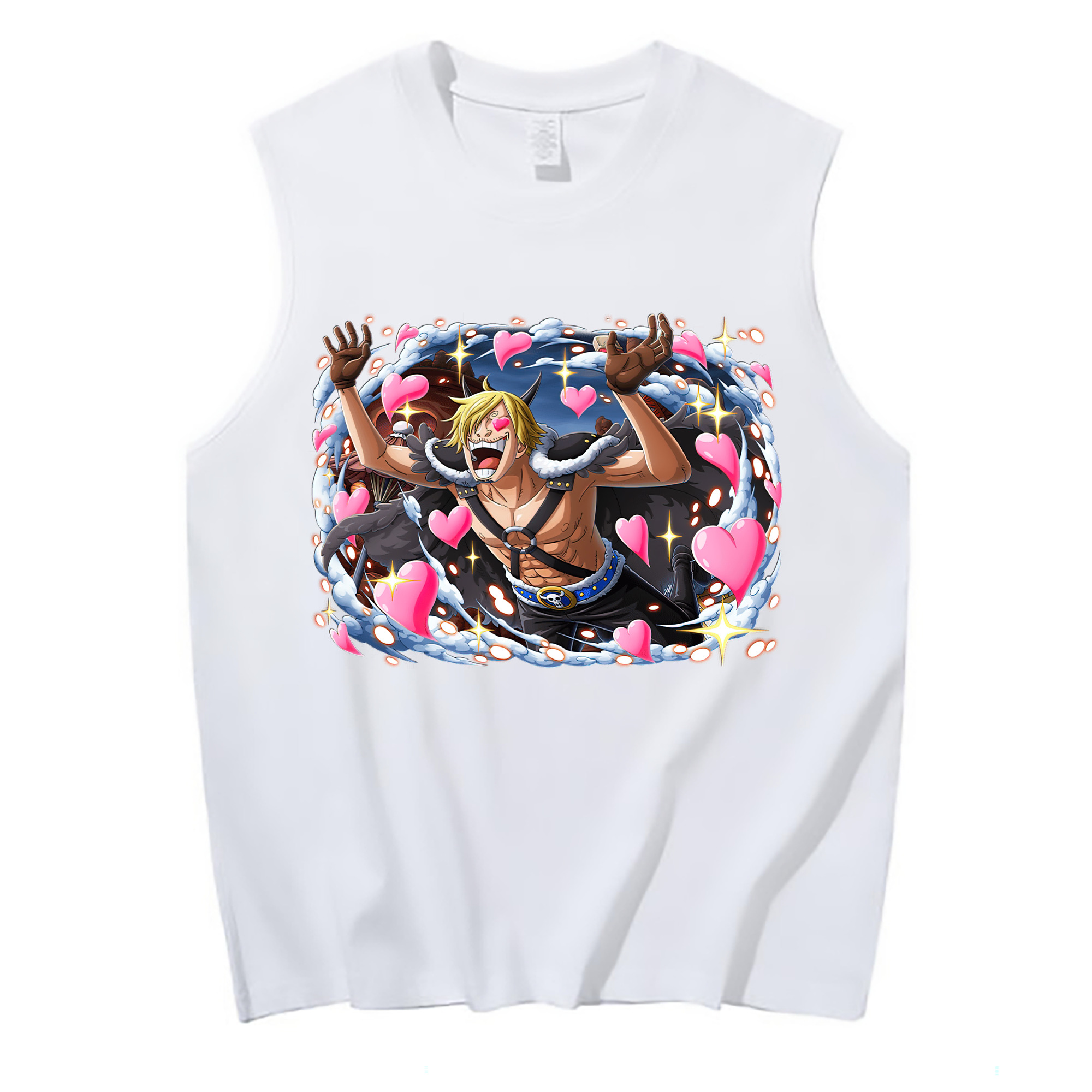 （画像用） ワンピース サンジ ONE PIECE Sanji コットン100％タンクトップ（フロントプリント）