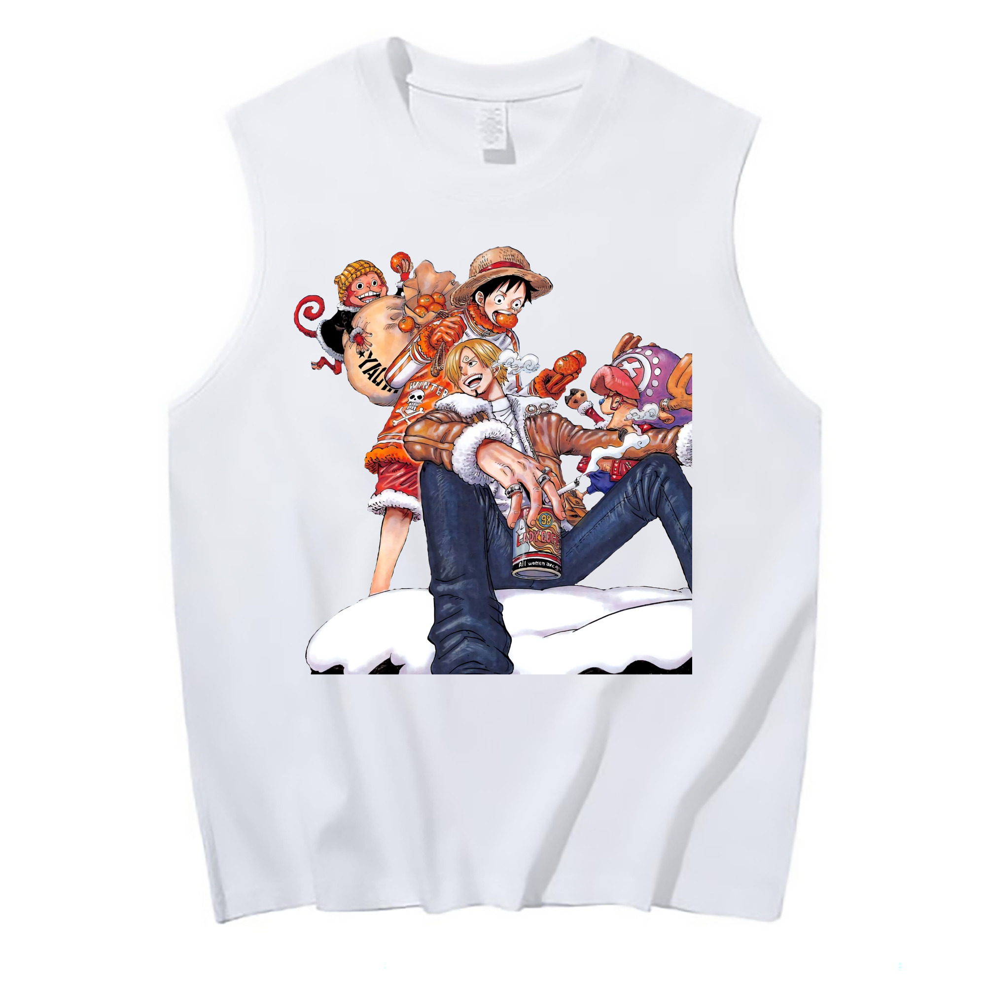 （画像用） ワンピース サンジ ONE PIECE Sanji コットン100％タンクトップ（フロントプリント）
