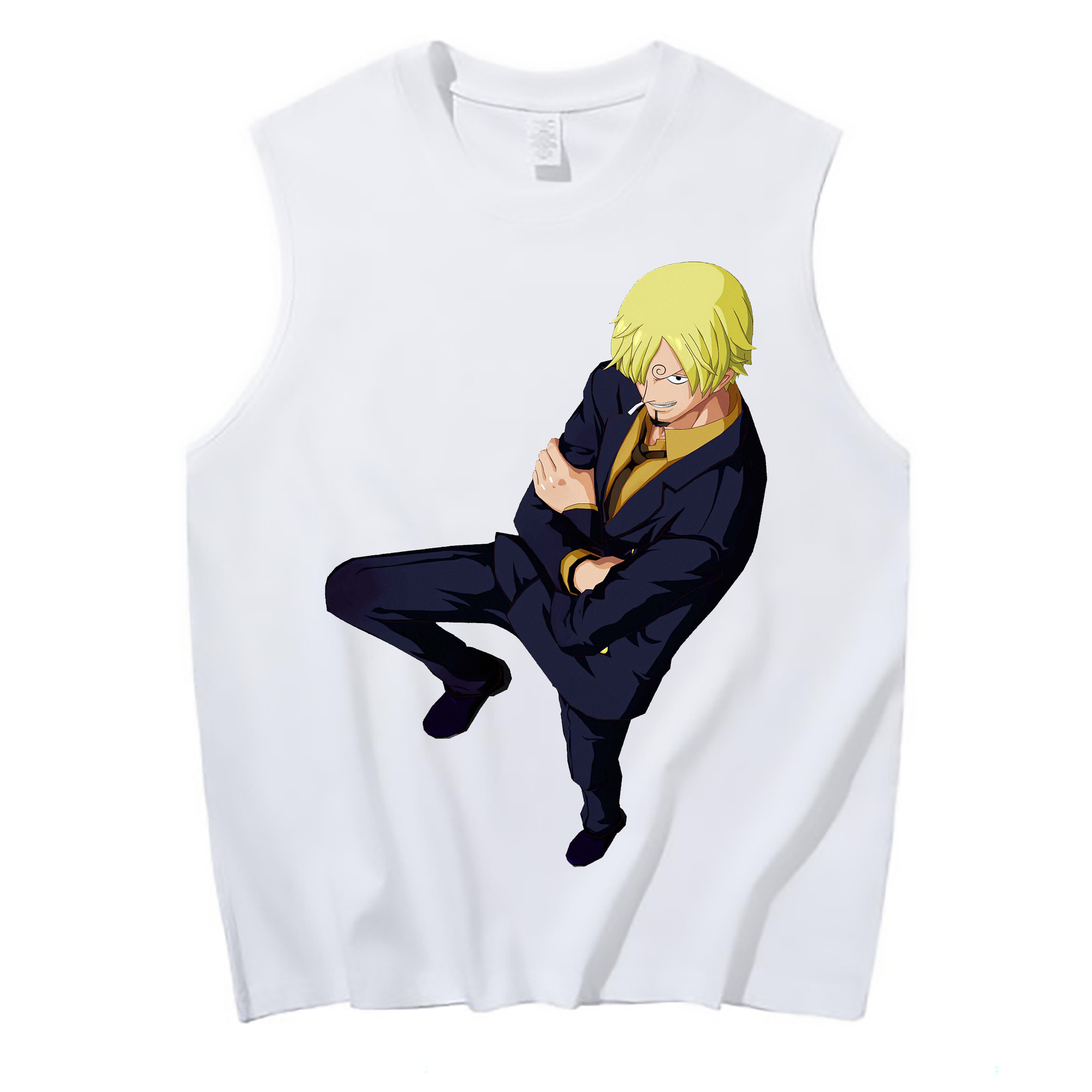 （画像用） ワンピース サンジ ONE PIECE Sanji コットン100％タンクトップ（フロントプリント）