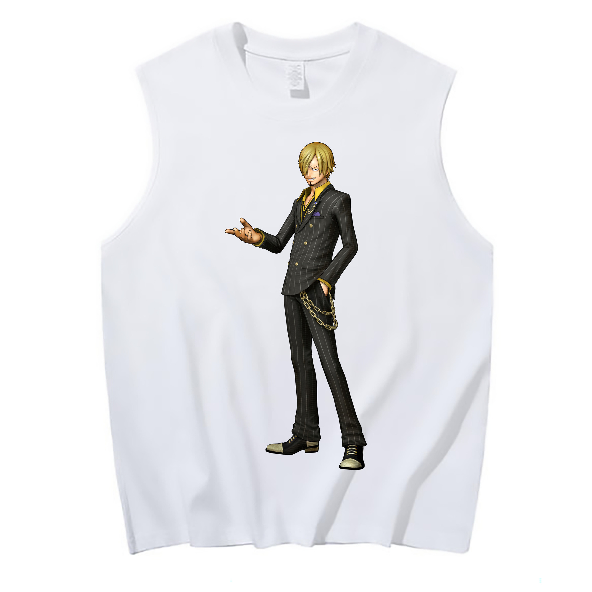（画像用） ワンピース サンジ ONE PIECE Sanji コットン100％タンクトップ（フロントプリント）
