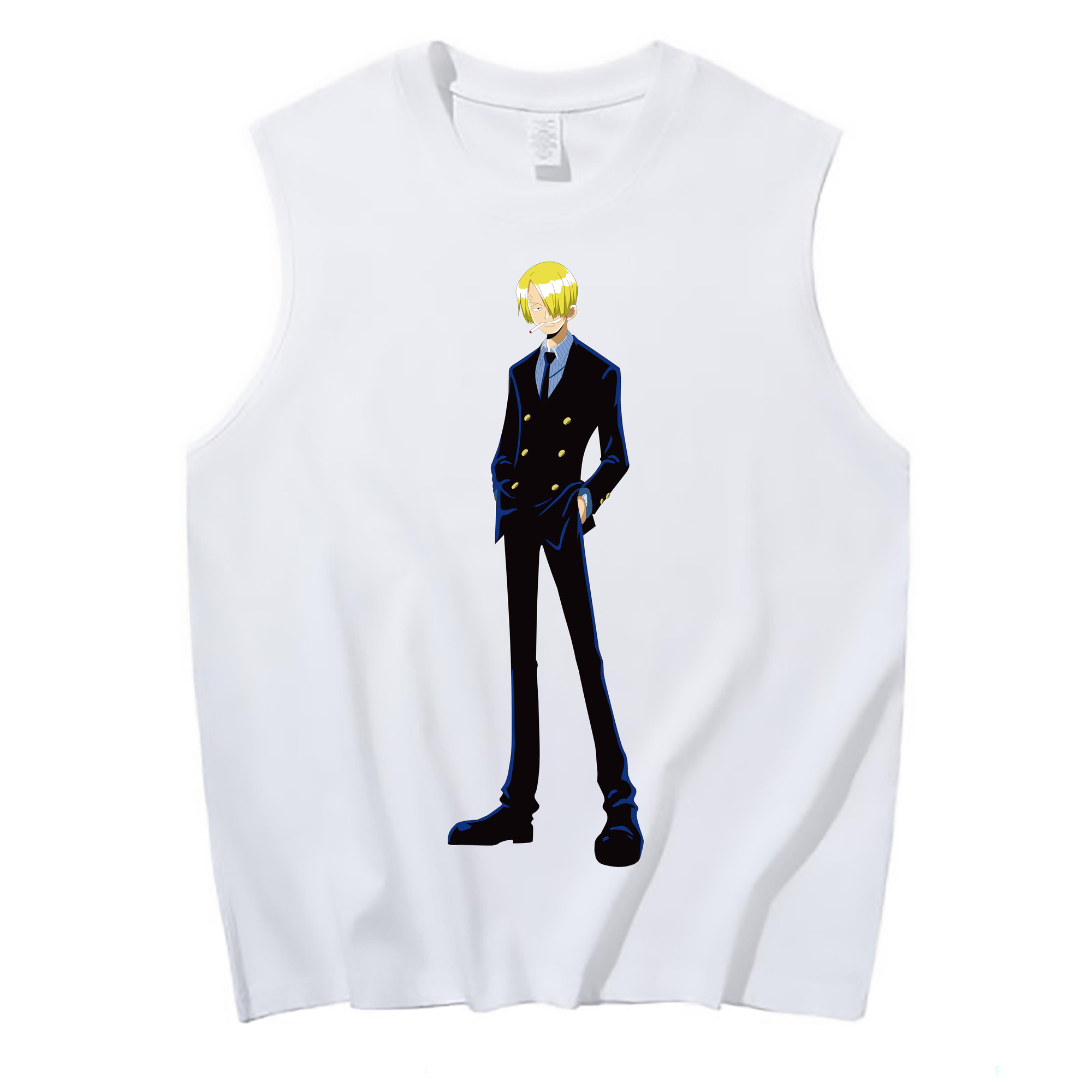 （画像用） ワンピース サンジ ONE PIECE Sanji コットン100％タンクトップ（フロントプリント）