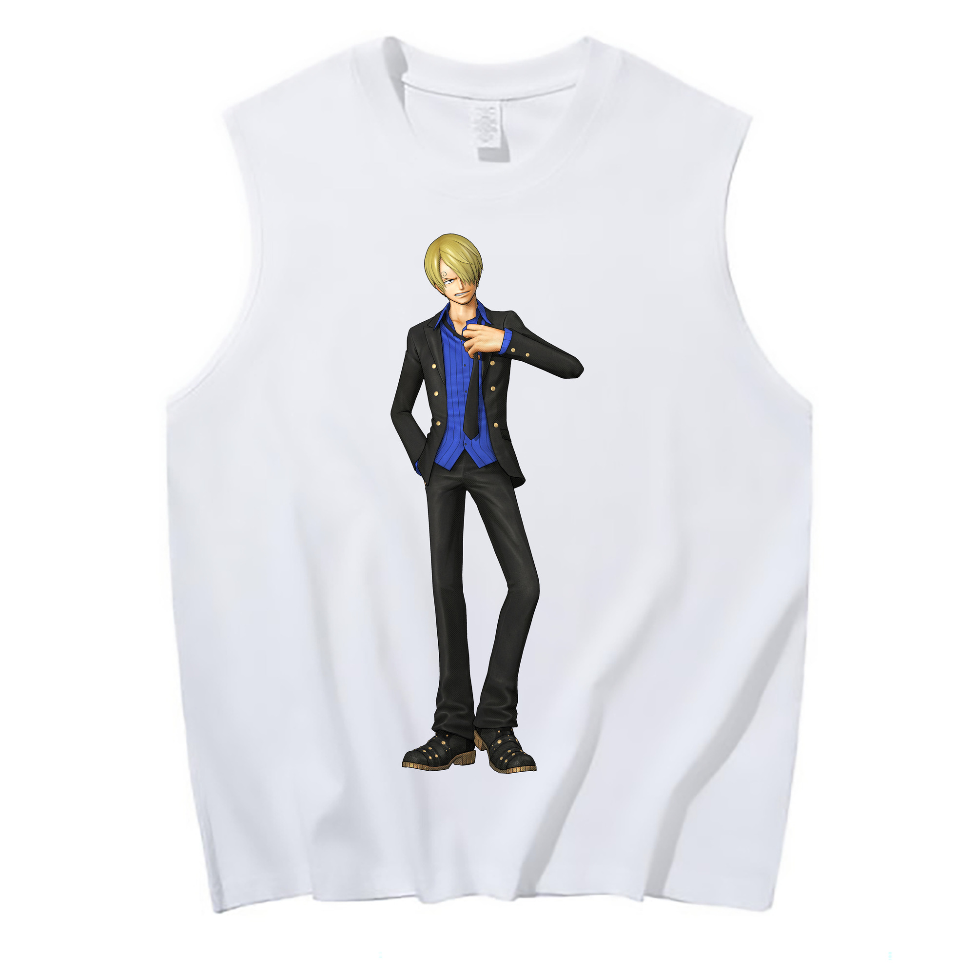 （画像用） ワンピース サンジ ONE PIECE Sanji コットン100％タンクトップ（フロントプリント）