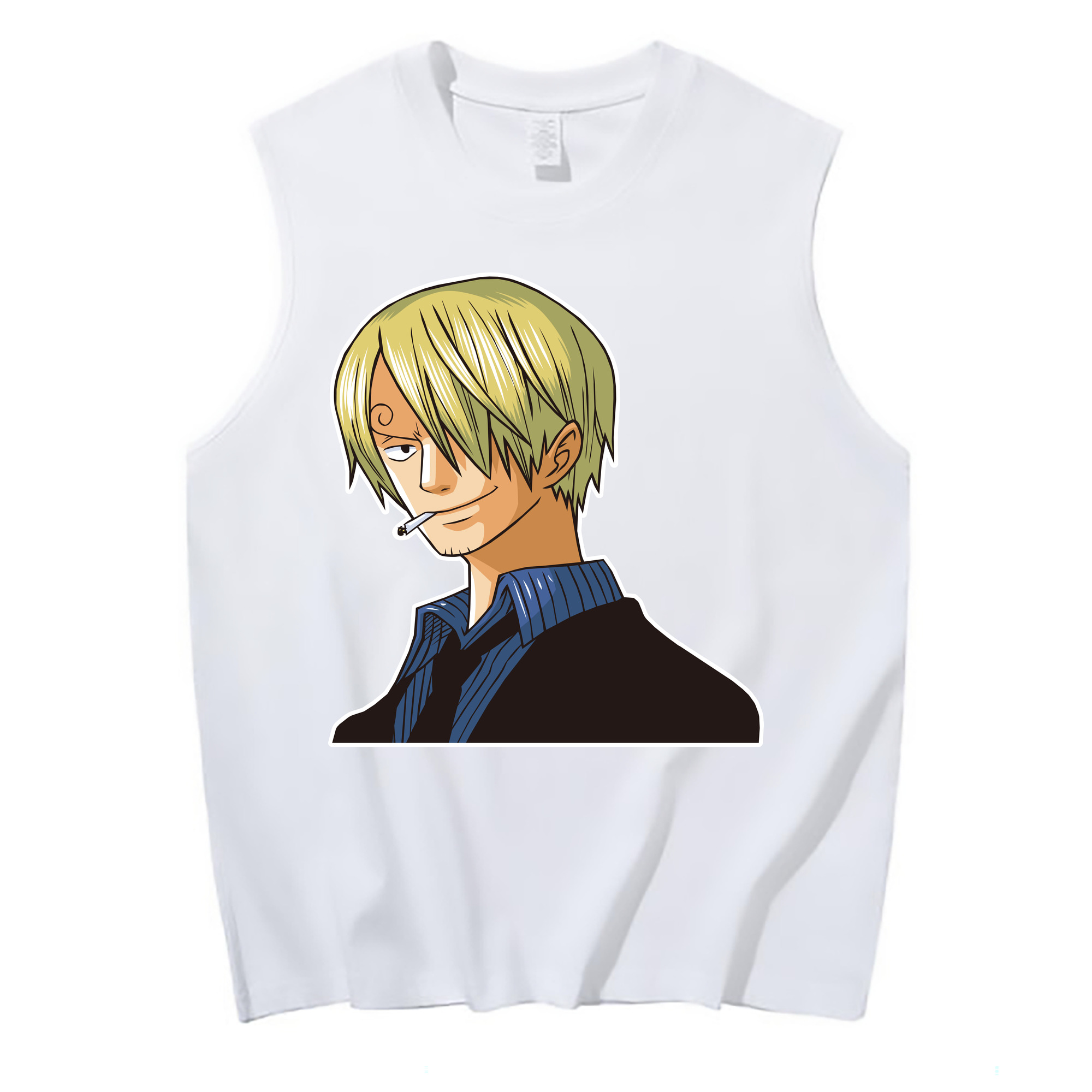 （画像用） ワンピース サンジ ONE PIECE Sanji コットン100％タンクトップ（フロントプリント）